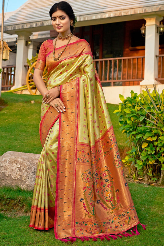 Yellow Paithani Saree-ZB132380_1