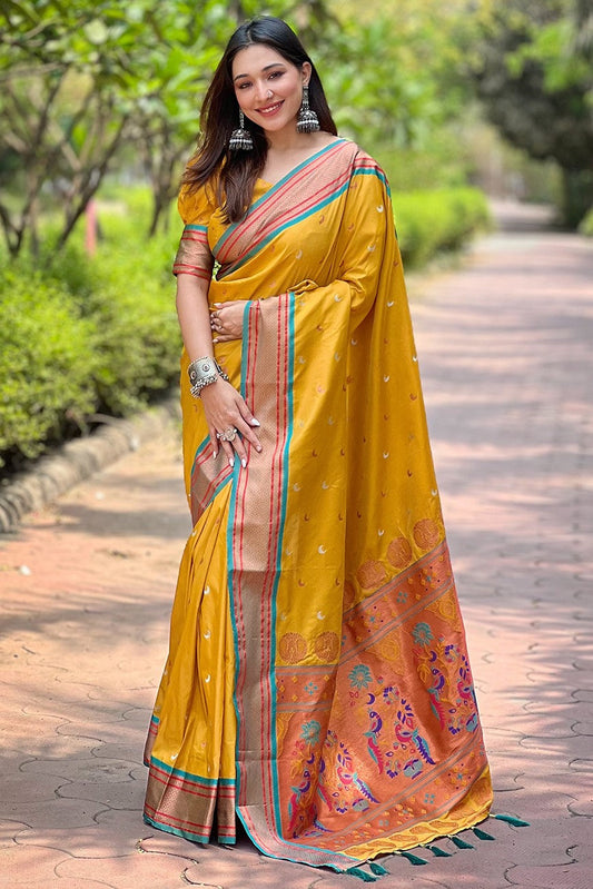 Yellow Paithani Saree-ZB133100_1_SareeButa.com