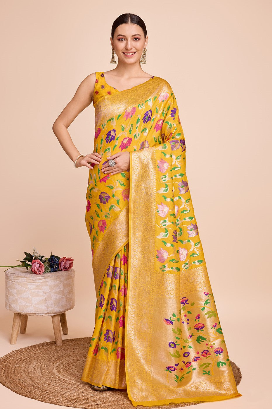 yellow-paithani-silk-saree-zb131455_1_SareeButa.com