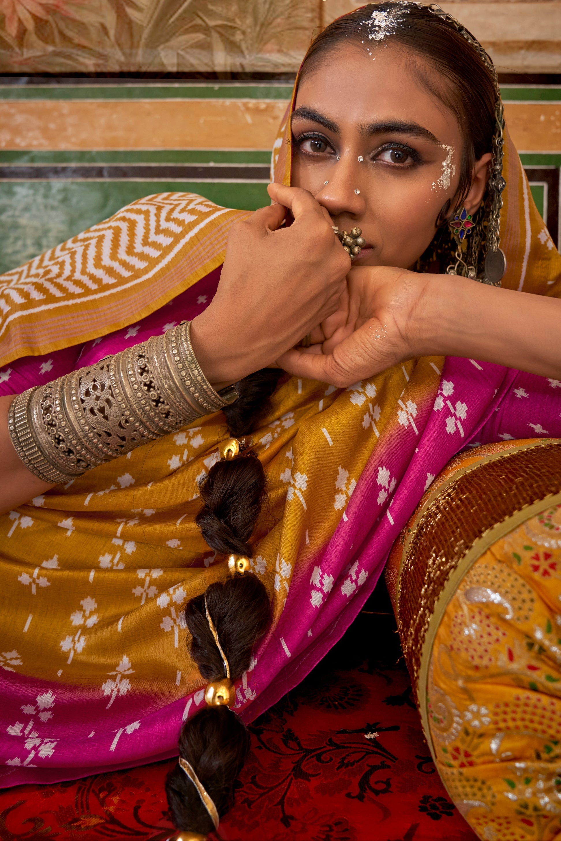 Yellow Pink Printed Silk Saree-ZB133419_3_SareeButa.com