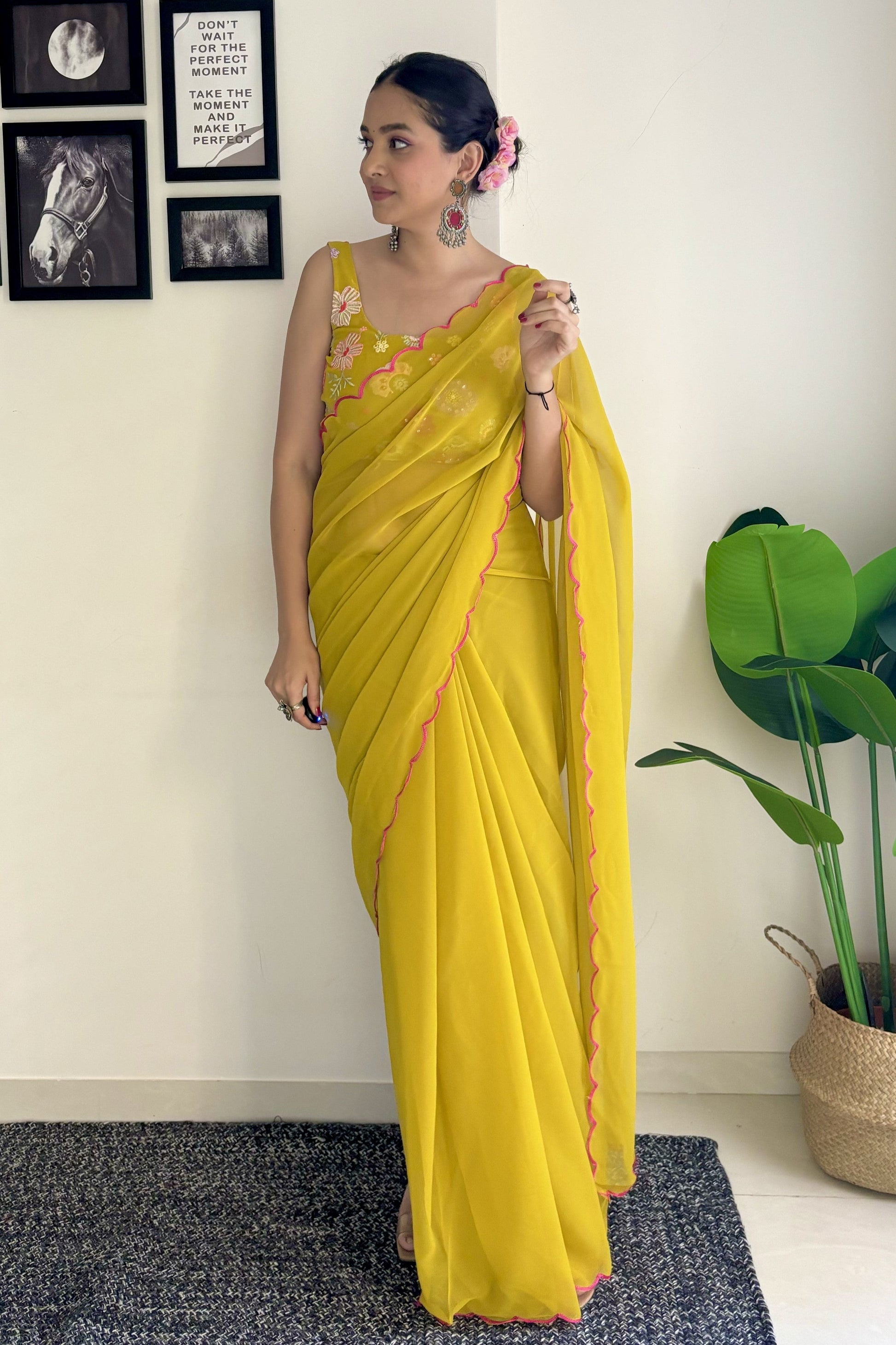 yellow-plain-georgette-saree-zb132622_1_SareeButa.com