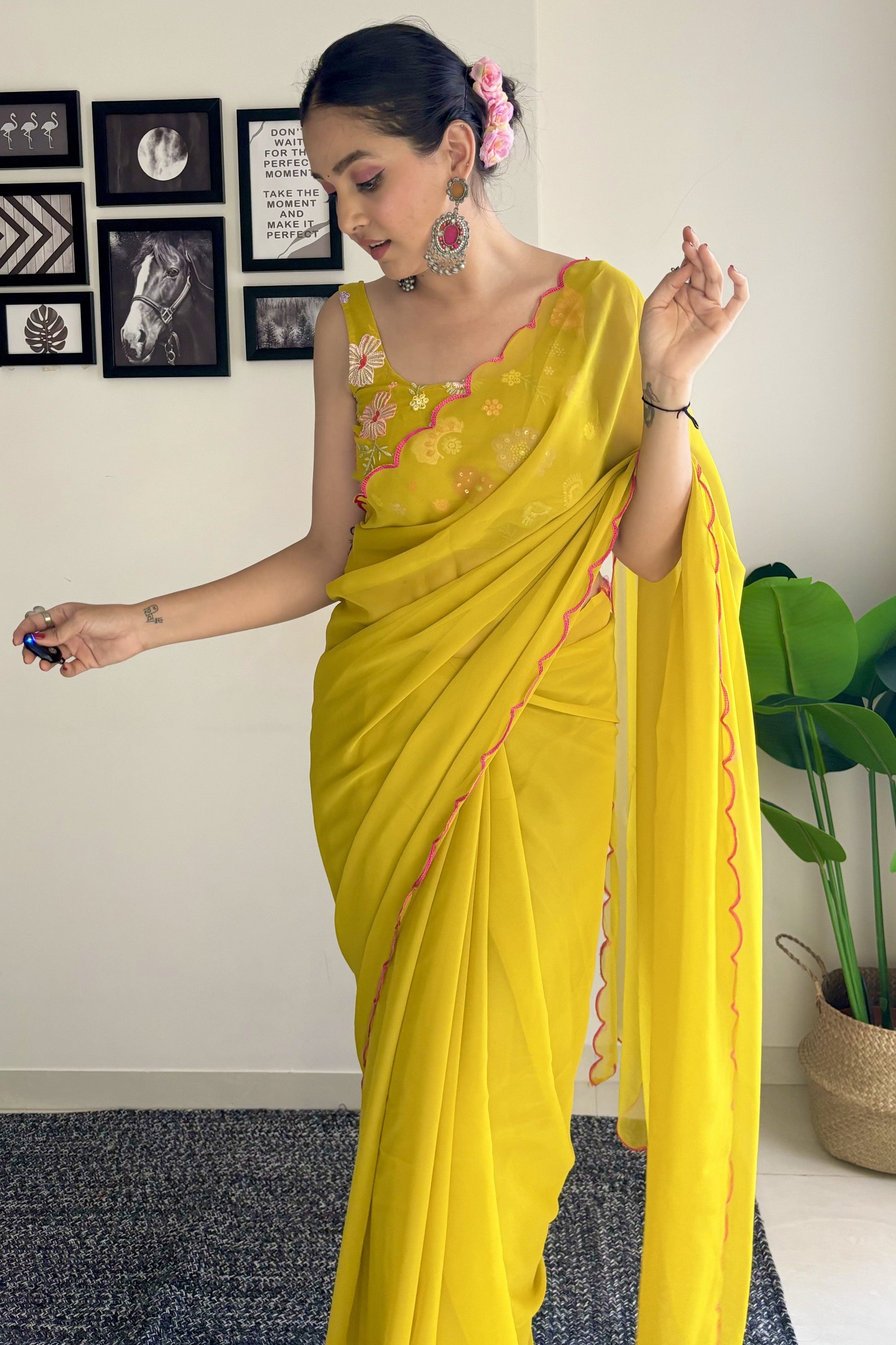 yellow-plain-georgette-saree-zb132622_2_SareeButa.com