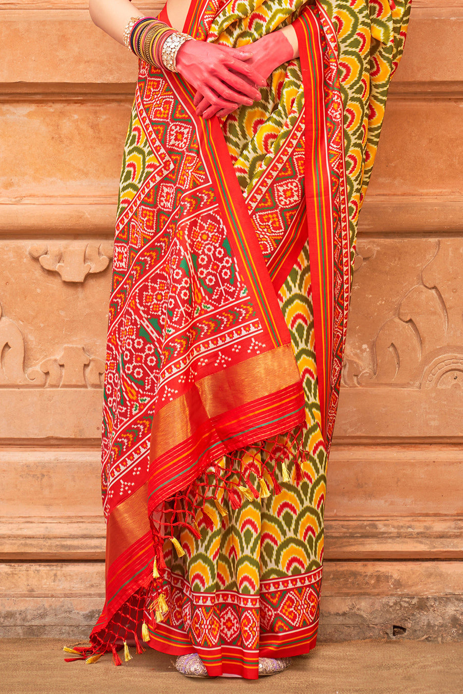 Yellow Printed Patola Silk Saree-ZB133619_4_SareeButa.com