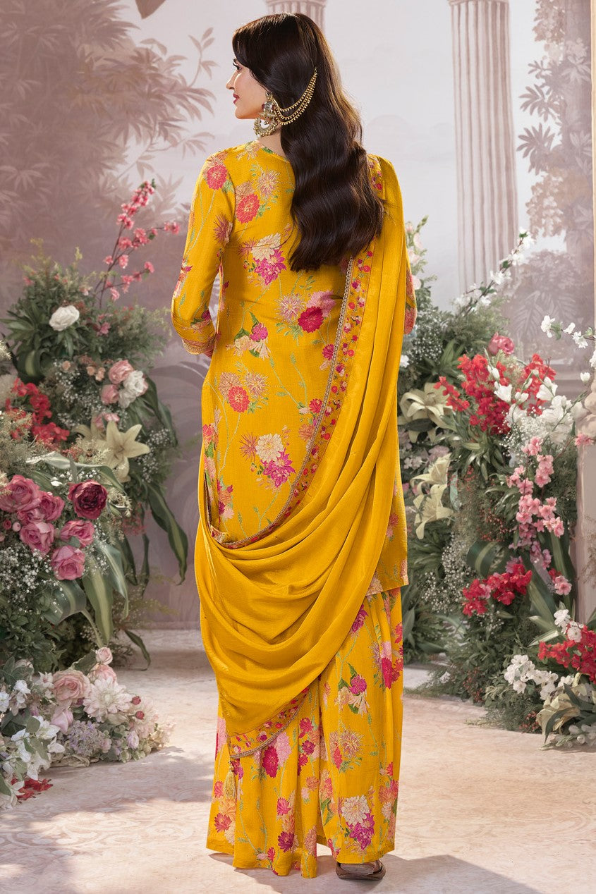 Yellow Readymade Chinon Sharara Suit-SS971_4_SareeButa.com