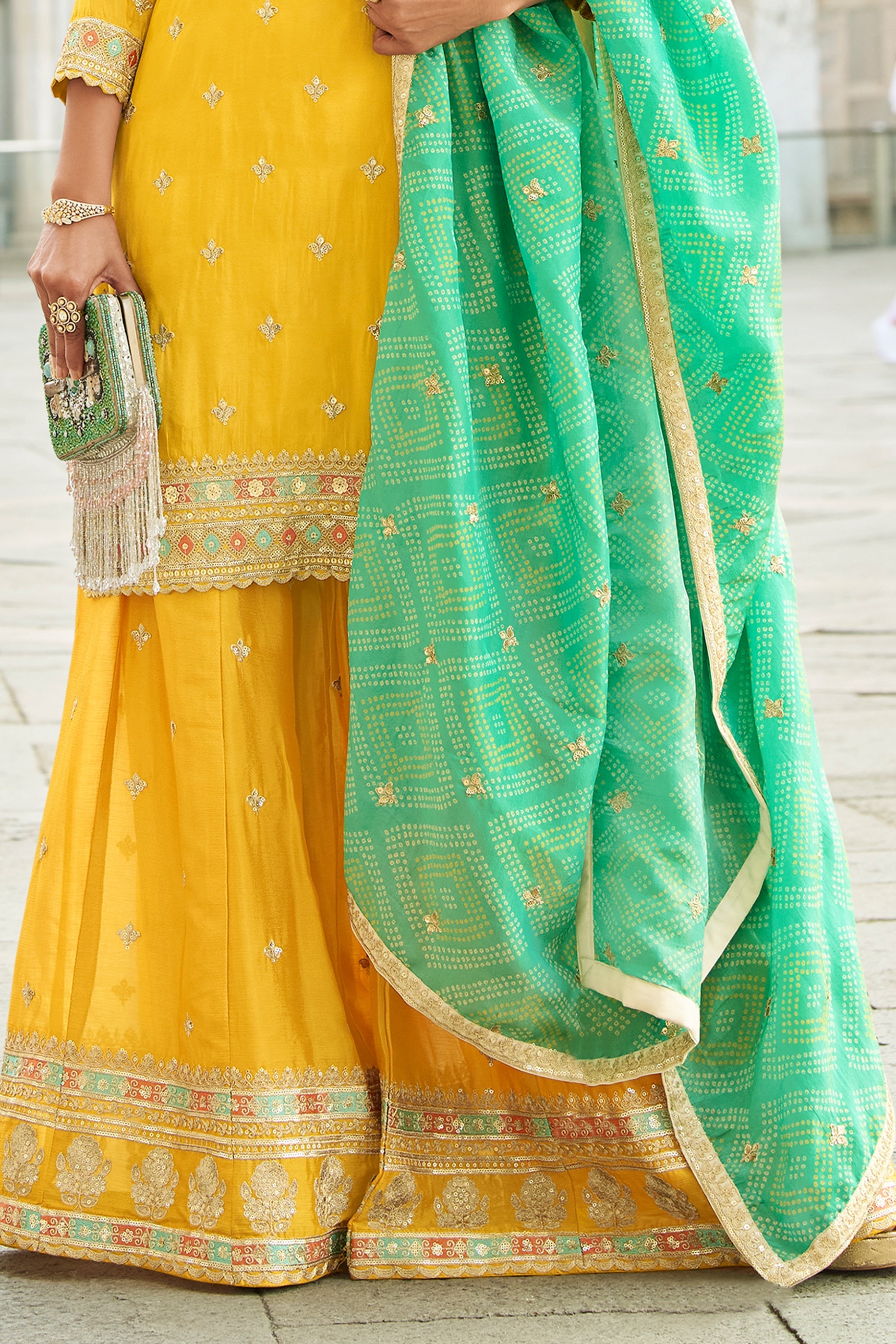 Yellow Readymade Chinon Silk Sharara Suit-SAR10779_5_SareeButa.com