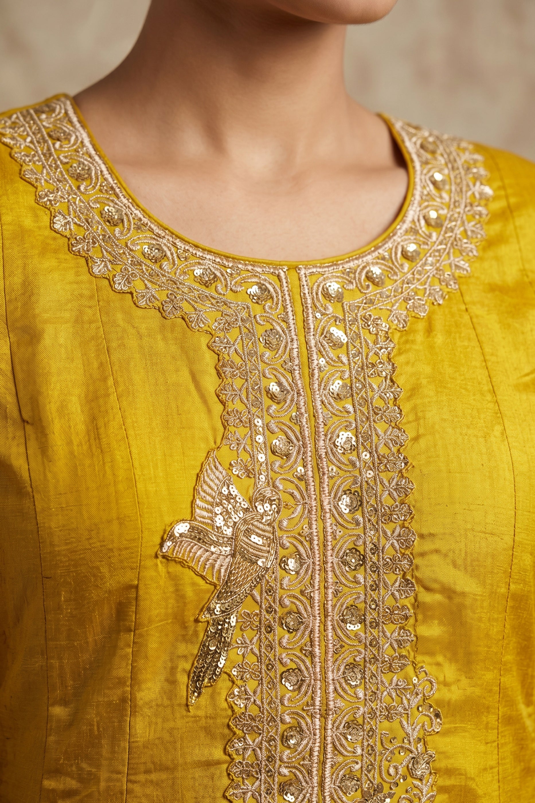 Yellow Readymade Embroidered Anarkali Suit-SAR13015_3_SareeButa.com