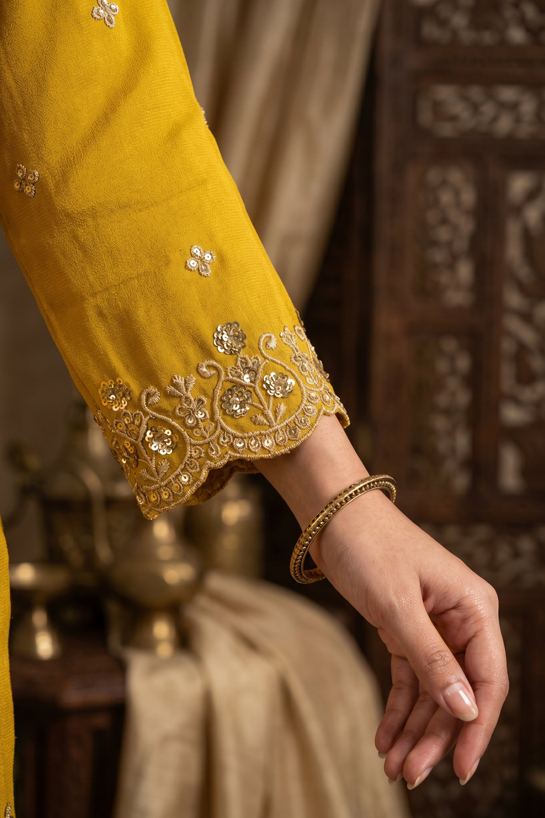 Yellow Readymade Embroidered Anarkali Suit-SAR13015_4_SareeButa.com
