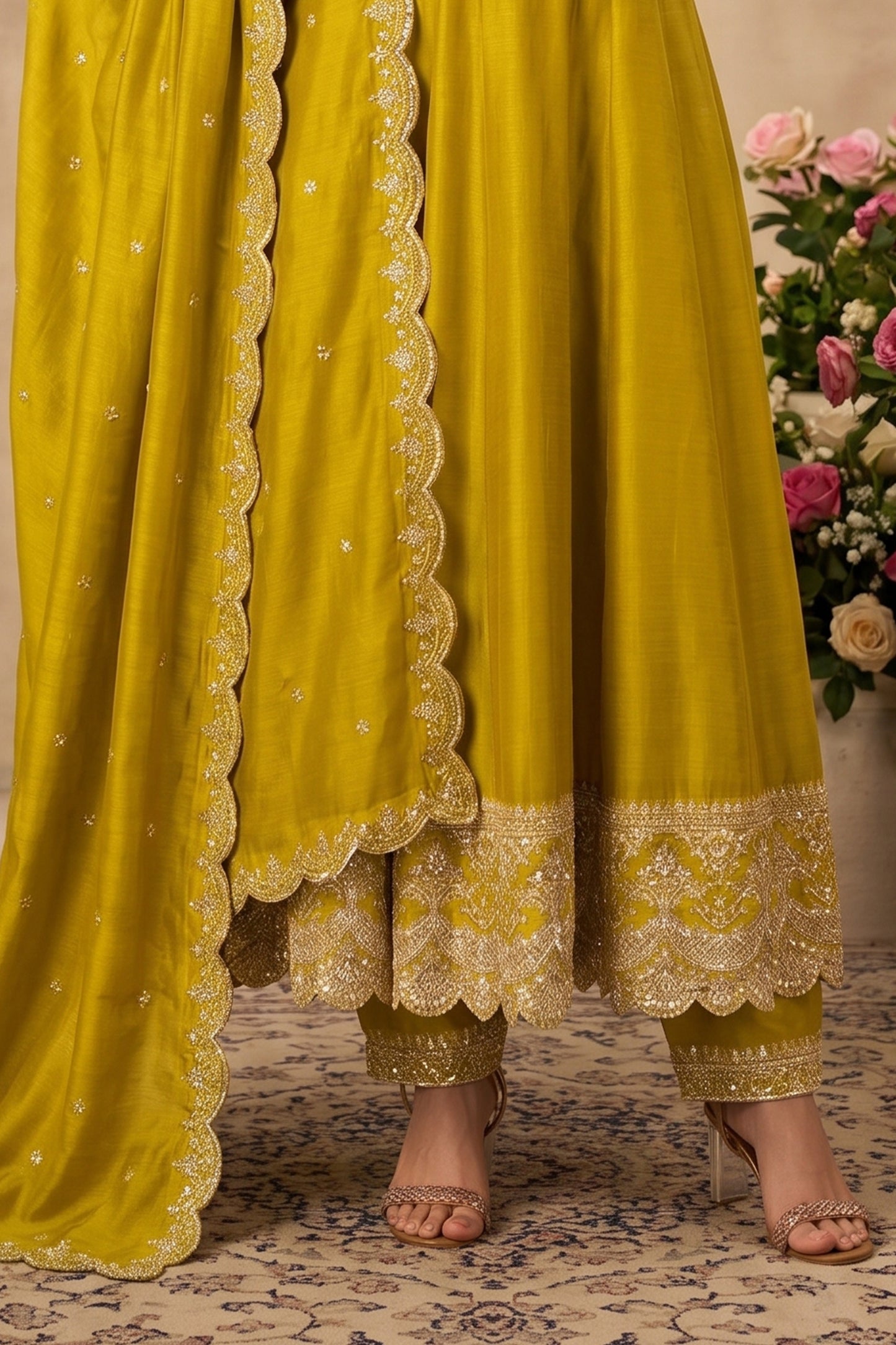 Yellow Readymade Embroidered Anarkali Suit-SAR13015_6_SareeButa.com
