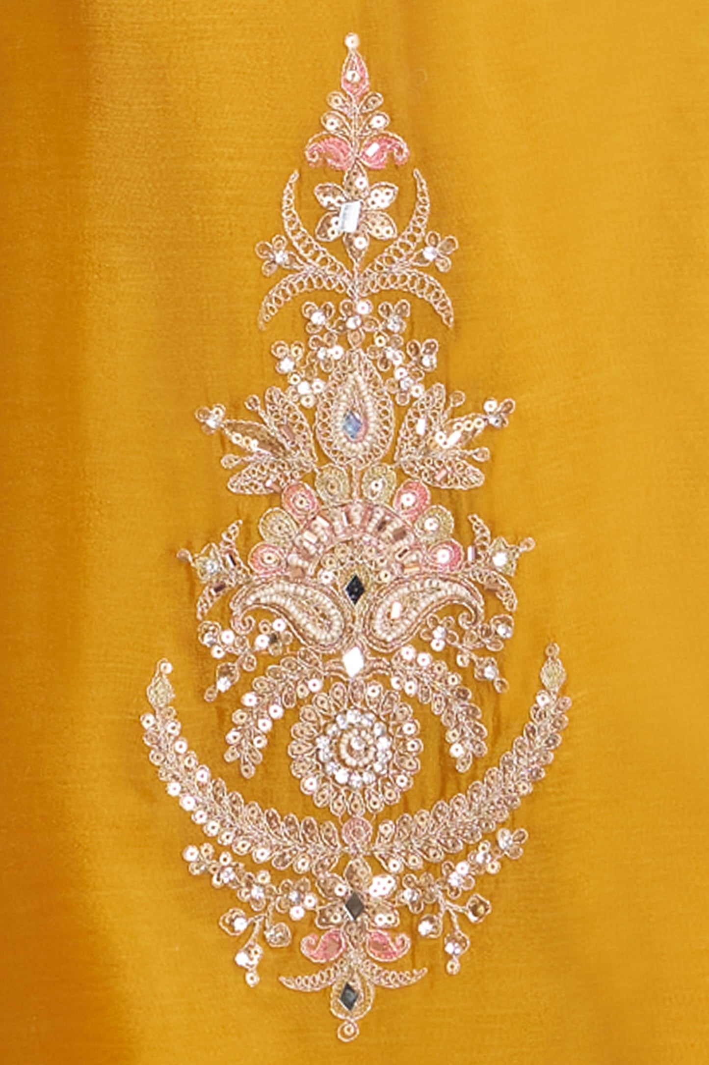 Yellow Readymade Embroidered Chinon Palazzo Suit-SAR11523_3_SareeButa.com