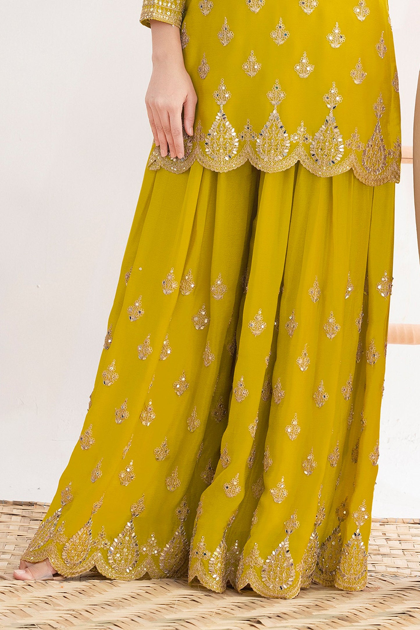 Yellow Readymade Embroidered Chinon Suit-SAR11113_4_SareeButa.com