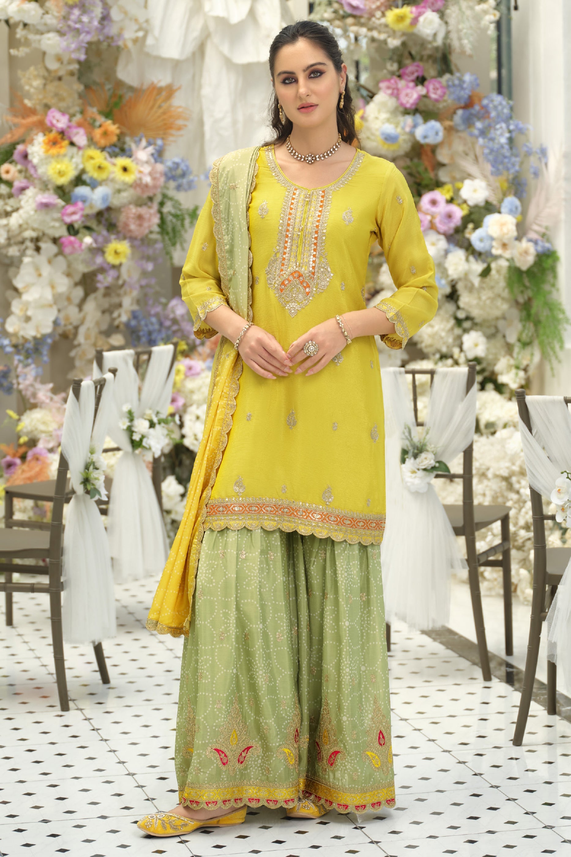 Yellow Readymade Embroidered Chinon Suit-SAR12006_4_SareeButa.com