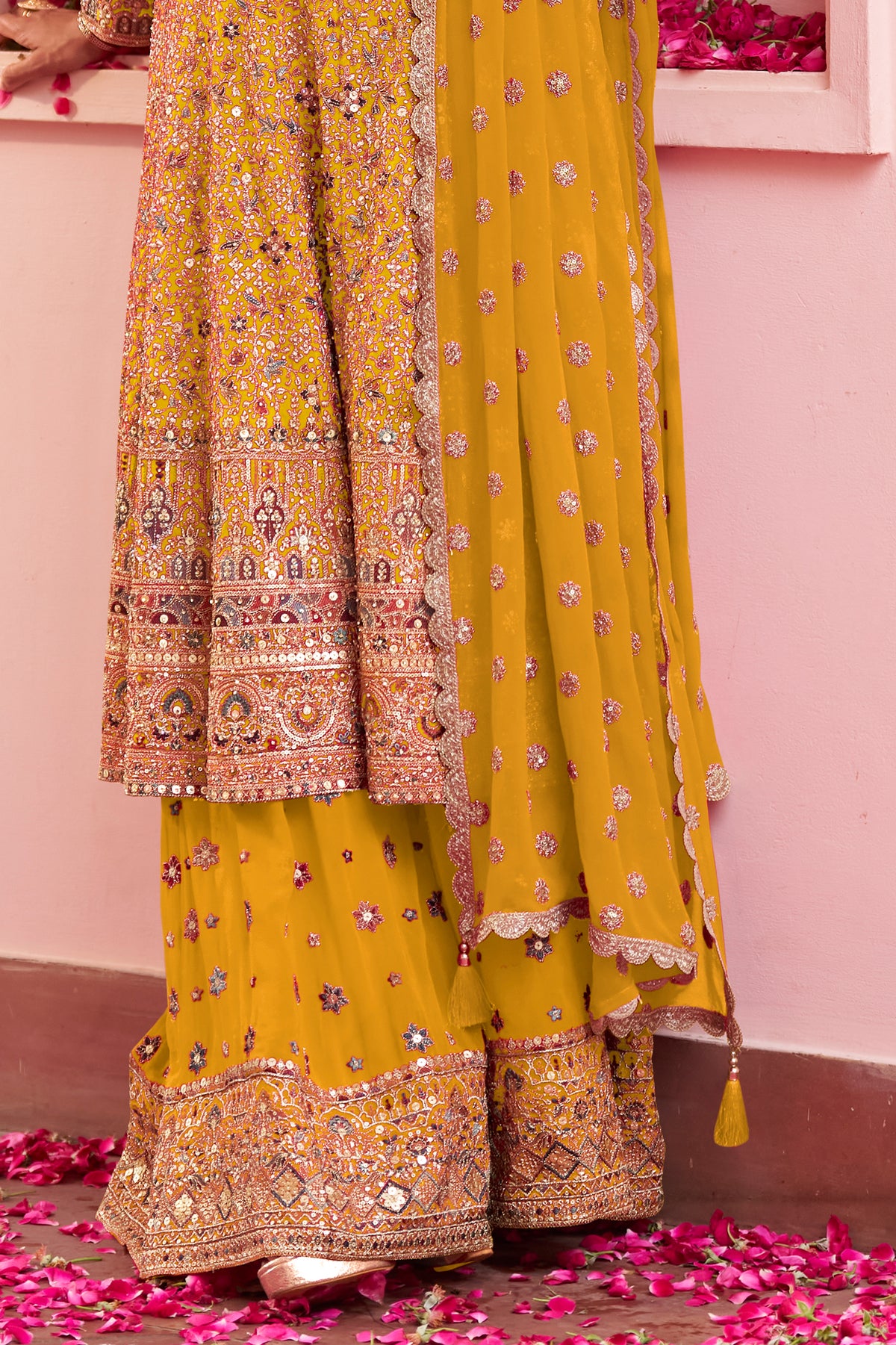 Yellow Readymade Embroidered Georgette Suit-SAR13318_4_SareeButa.com