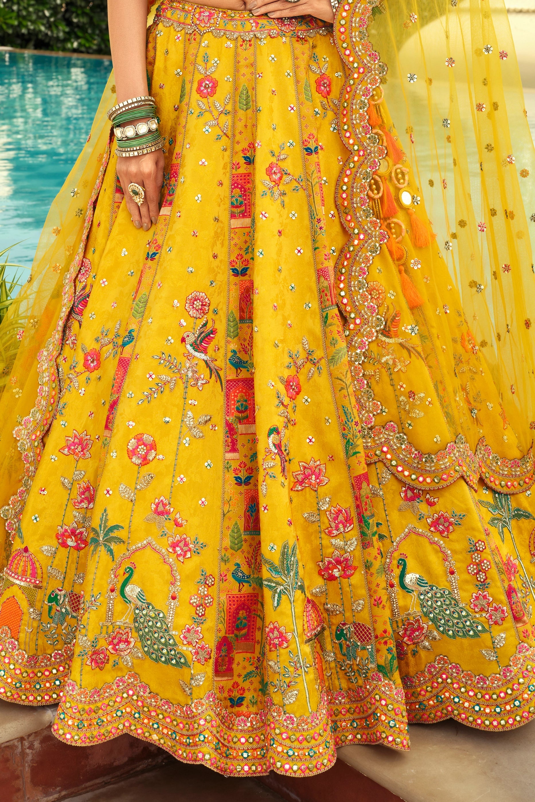Yellow Readymade Embroidered Silk Lehenga-SAR10900_4_SareeButa.com
