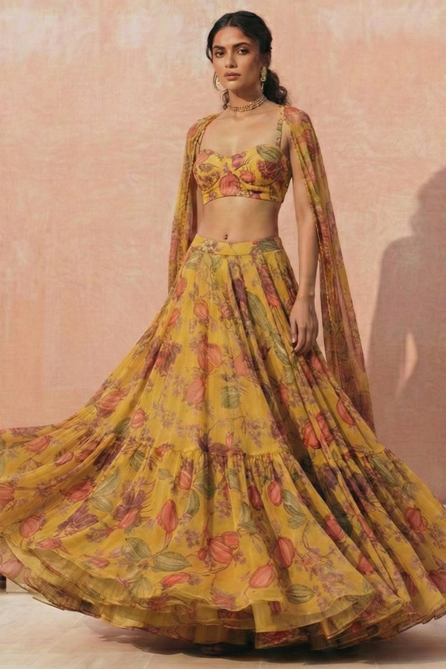 Yellow Readymade Printed Georgette Lehenga-SAR11656_1_SareeButa.com