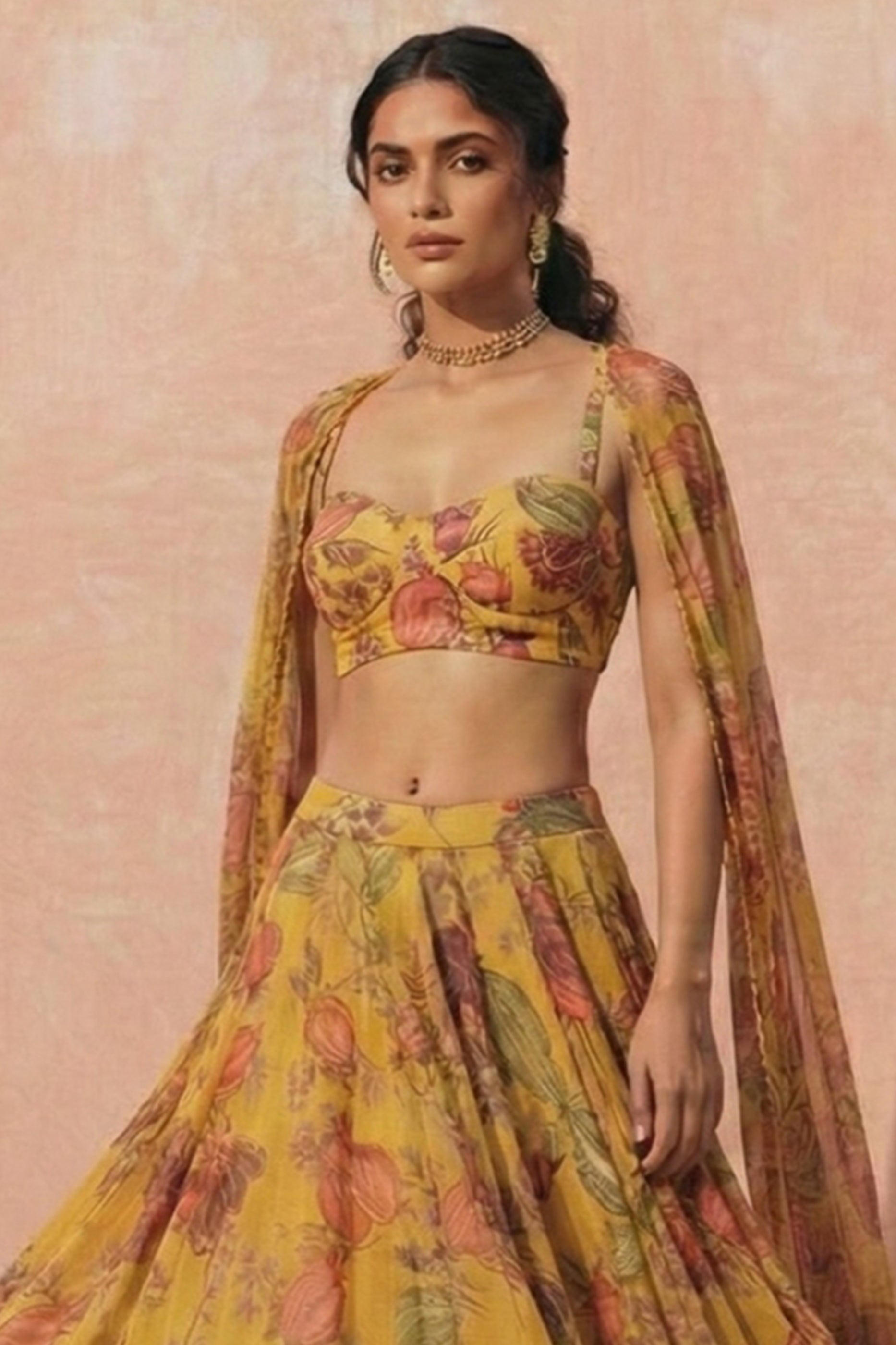 Yellow Readymade Printed Georgette Lehenga-SAR11656_5_SareeButa.com