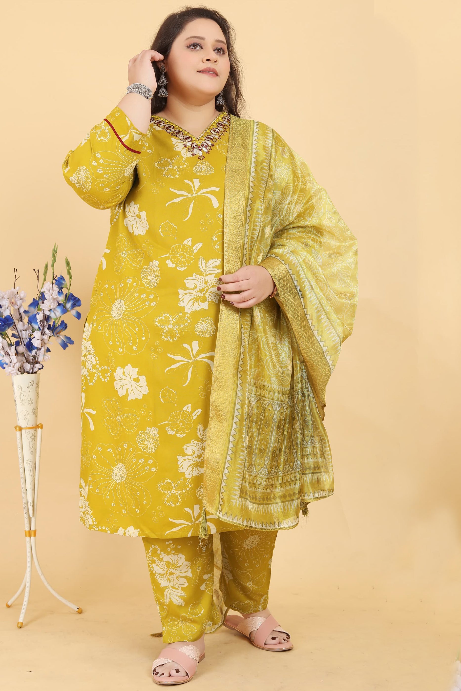 Yellow Readymade Rayon Suit-SAR11754_1_SareeButa.com