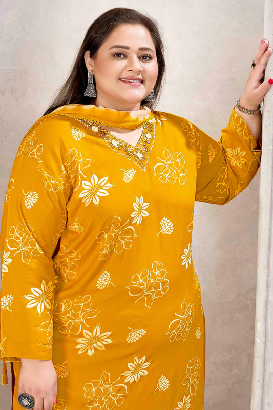 Yellow Readymade Rayon Suit-SAR11770_2_SareeButa.com