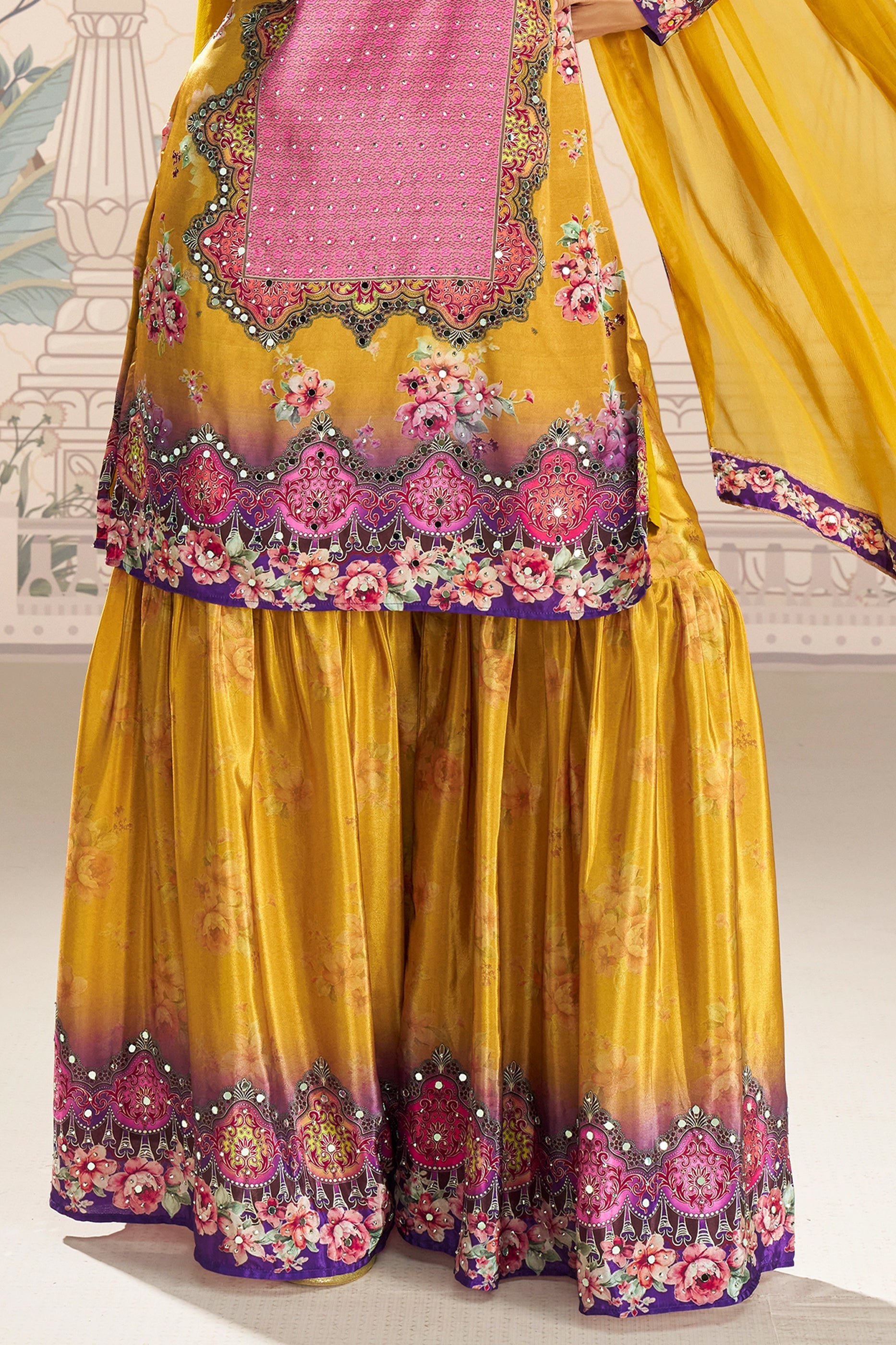 Yellow Readymade Satin Crepe Sharara Suit-SAR10933_5_SareeButa.com