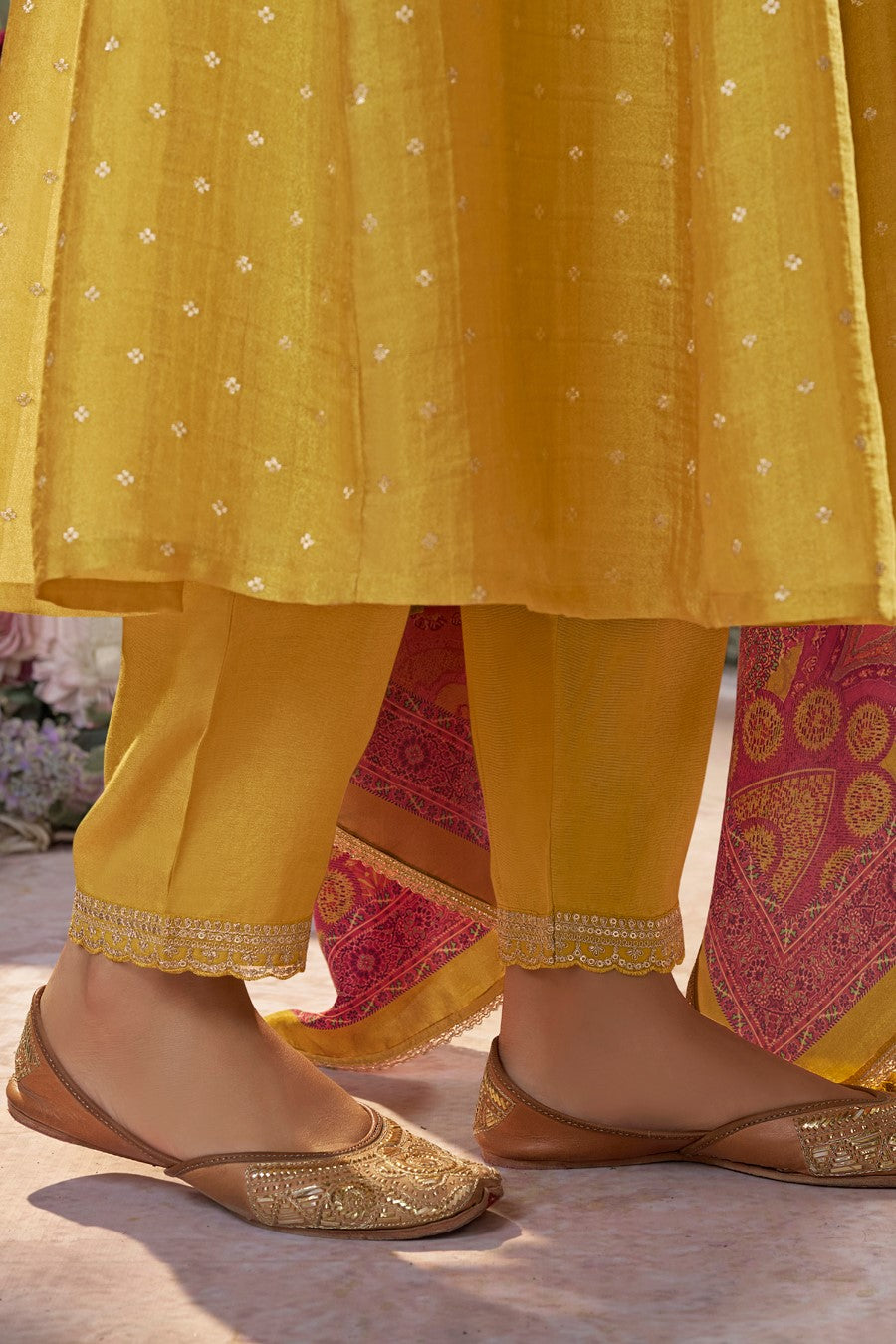 Yellow Readymade Tissue Silk Anarkali Suit-SS978_6_SareeButa.com
