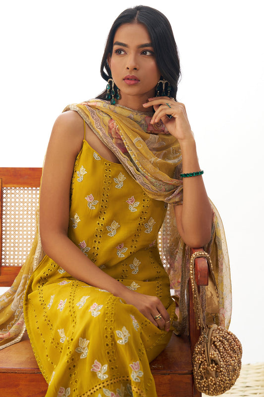Yellow Readymade Schiffli Organza Suit-SS441_2_SareeButa.com