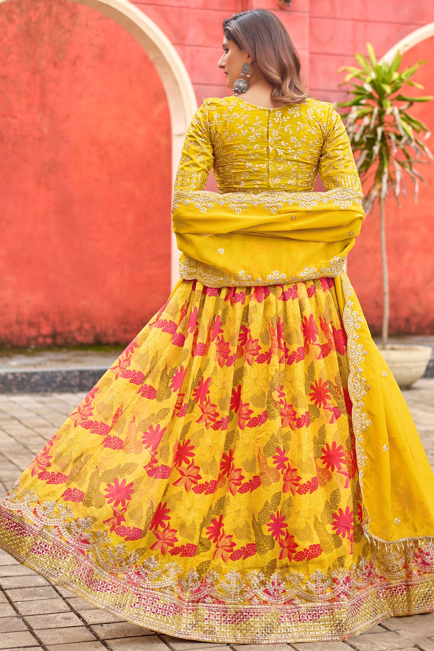 Yellow Semi-Stitched Embroidered Silk Lehenga-SAR10909_4_SareeButa.com