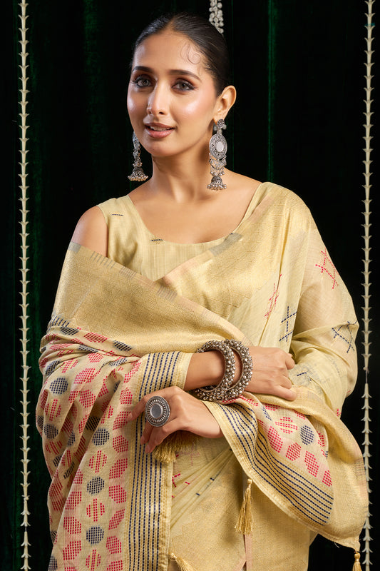 Yellow Soft Spun cotton Saree-SAR12623_2_SareeButa.com