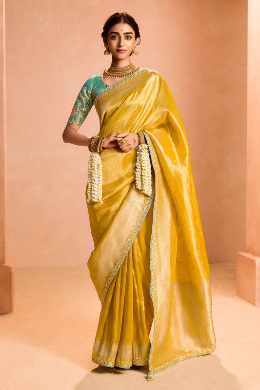 Yellow Tissue Silk Saree with Zari Work-ZB133859_1_SareeButa.com