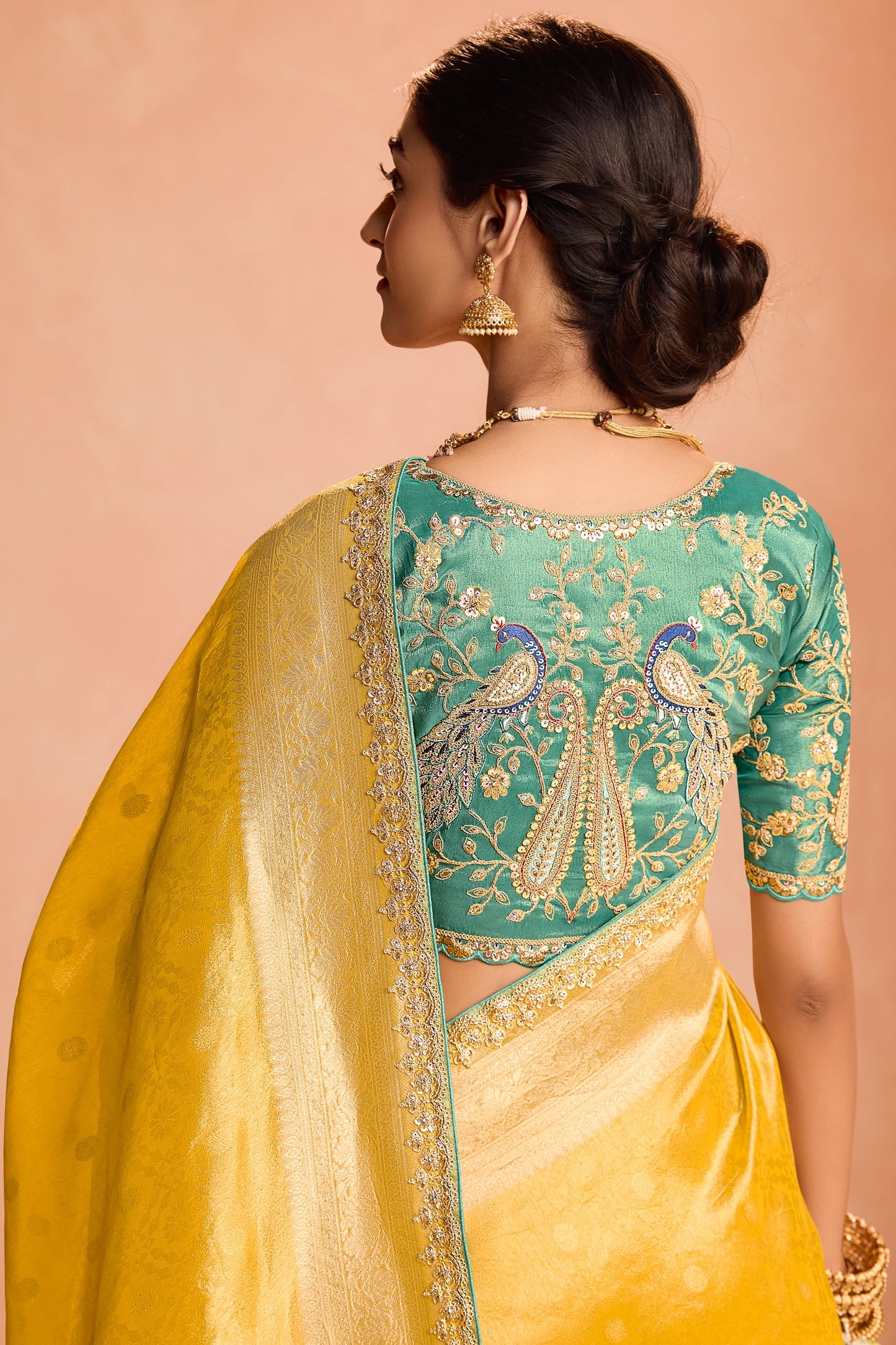 Yellow Tissue Silk Saree with Zari Work-ZB133859_3_SareeButa.com