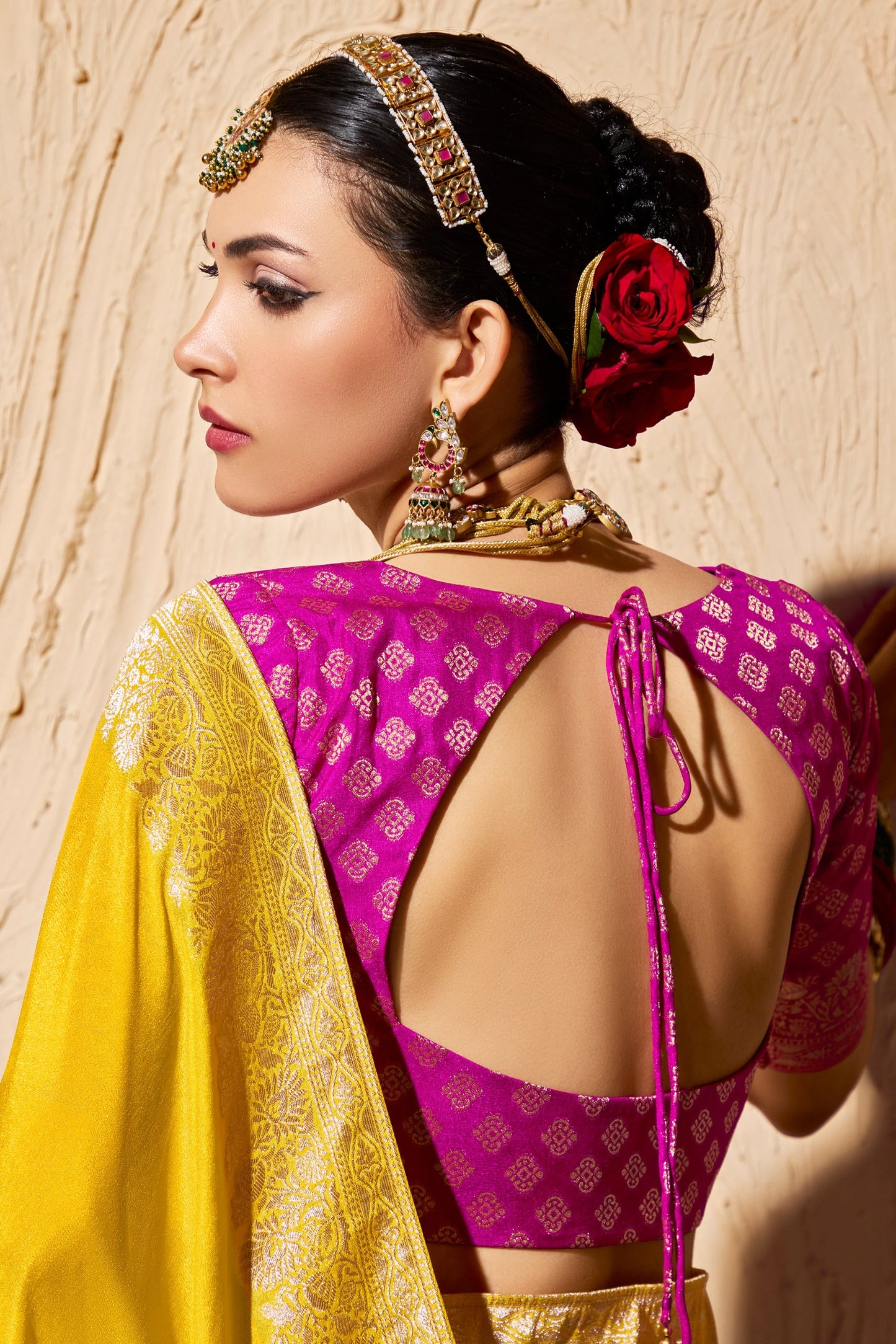 Yellow Woven Crepe Georgette Saree-SAR10999_4_SareeButa.com