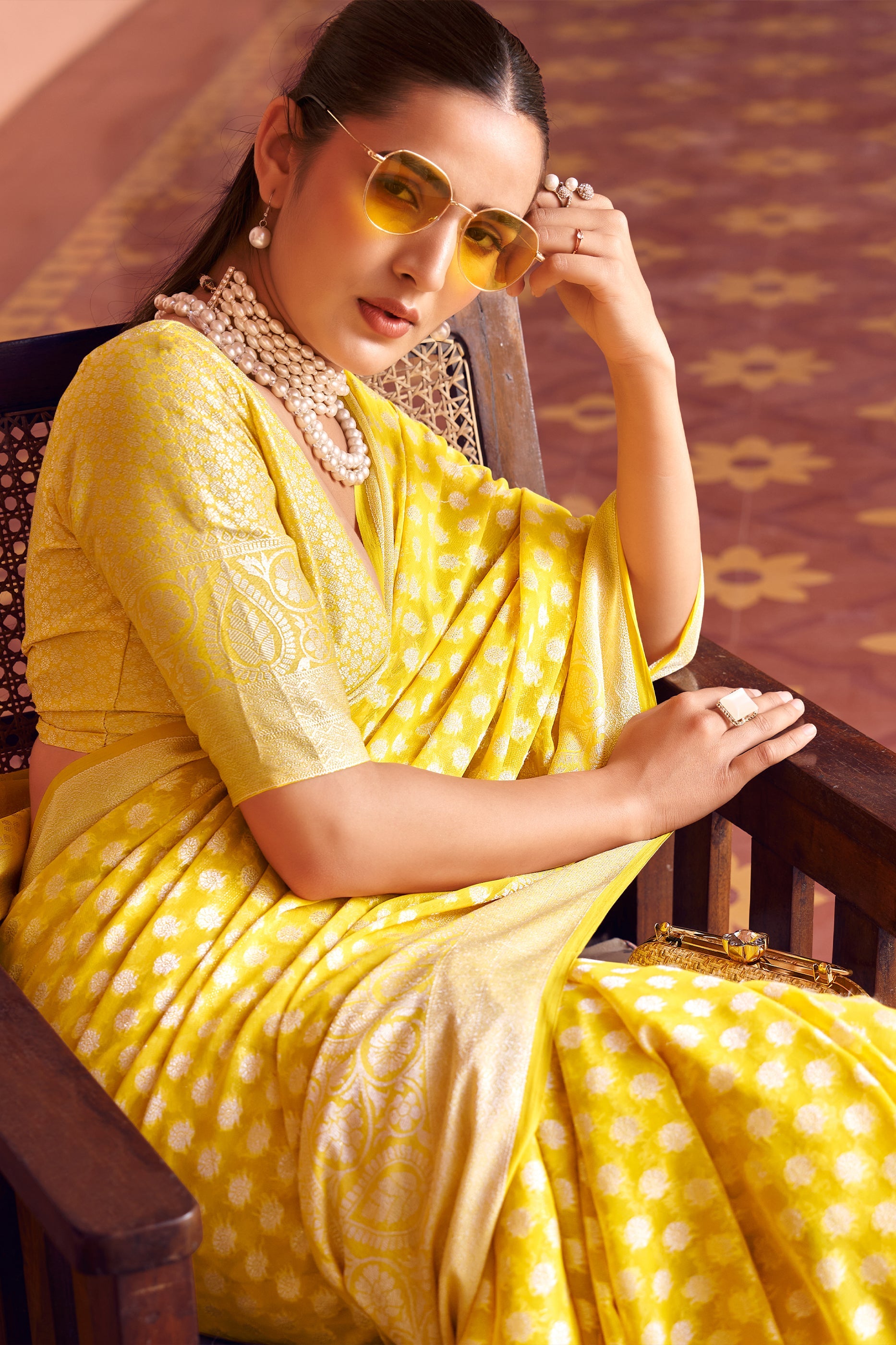 Yellow Woven Georgette Saree-SAR10177_4_SareeButa.com