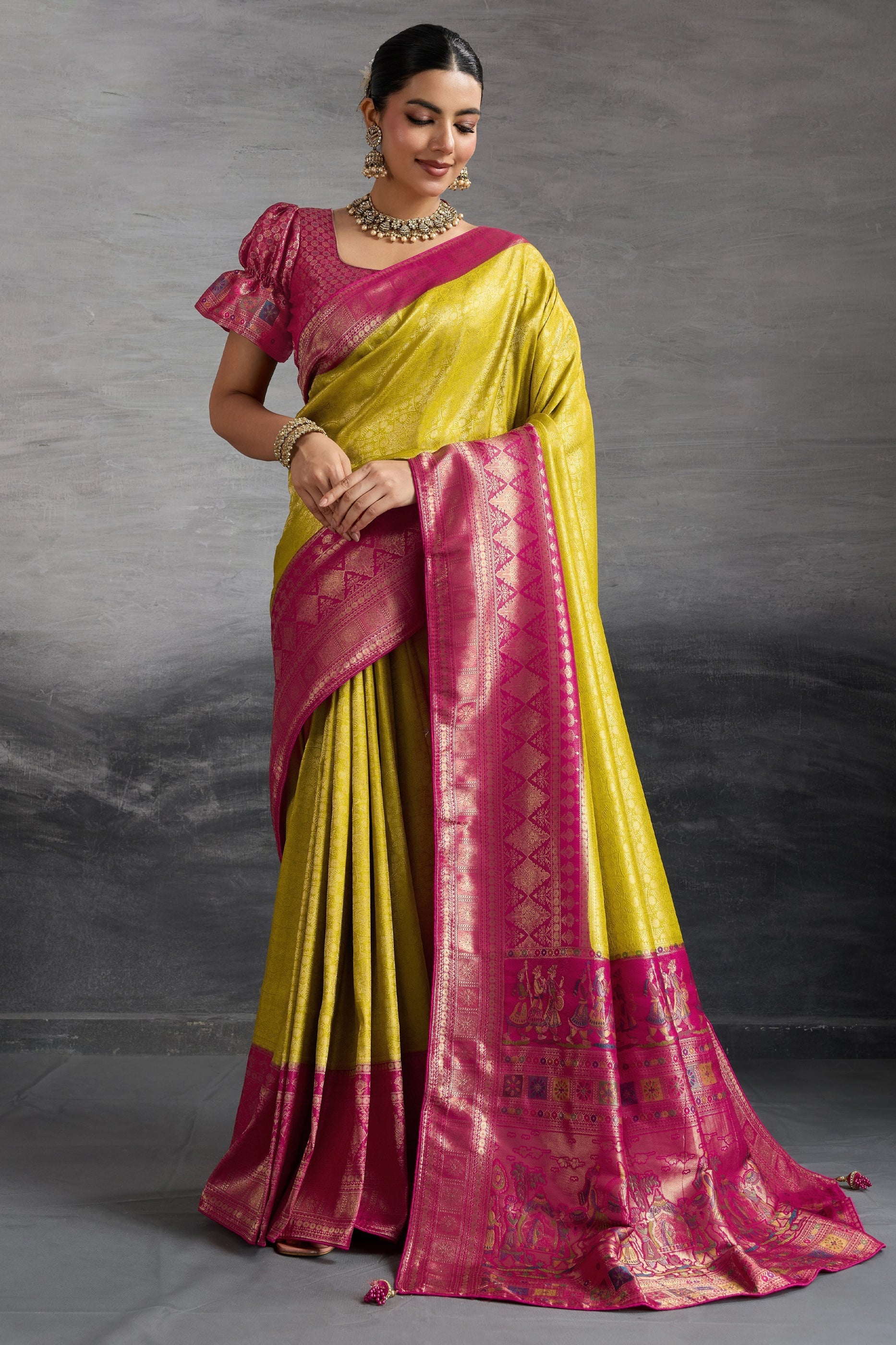 Yellow Woven Kanjivaram Silk Saree-SAR10483_1_SareeButa.com