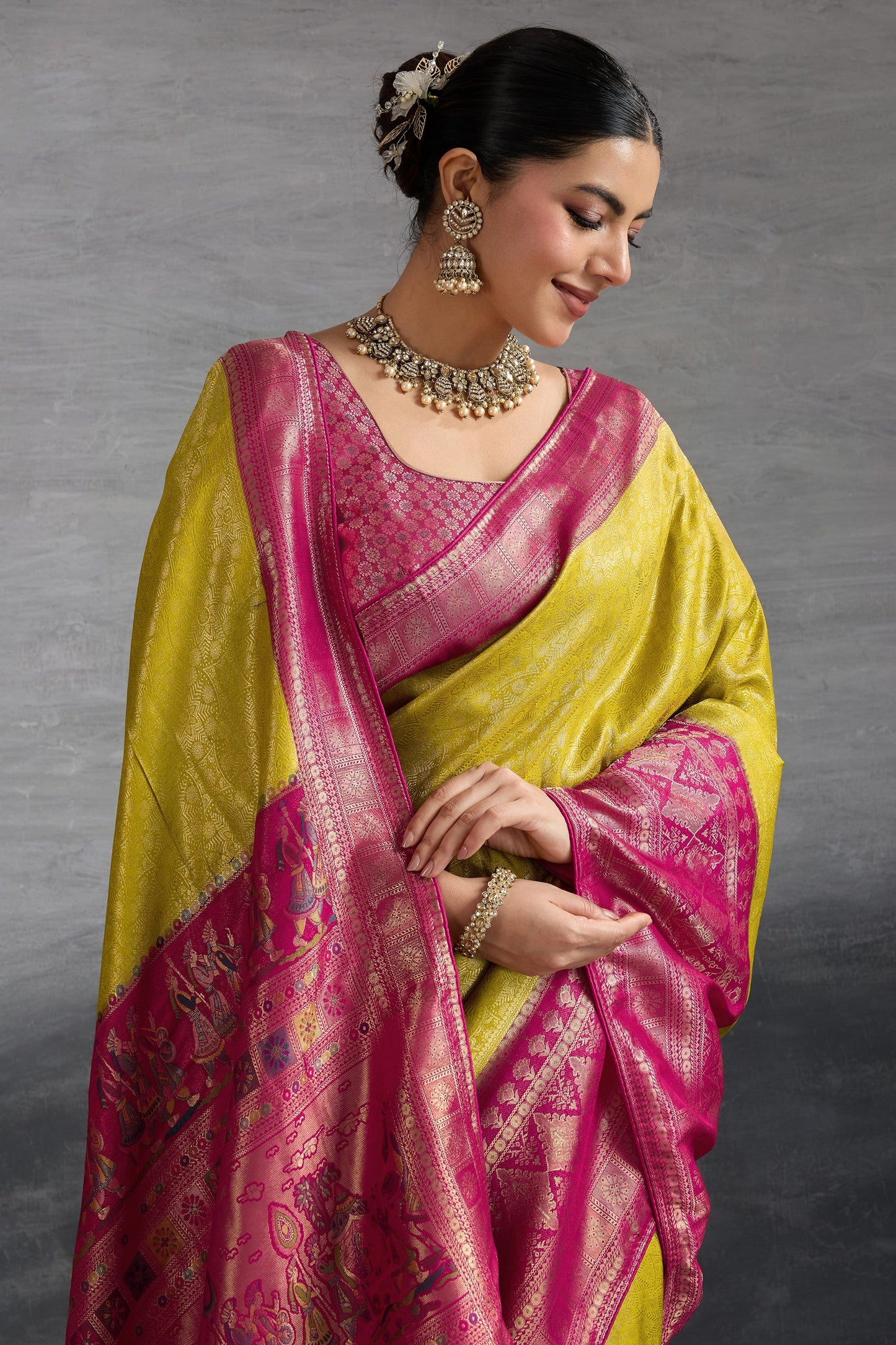 Yellow Woven Kanjivaram Silk Saree-SAR10483_2_SareeButa.com