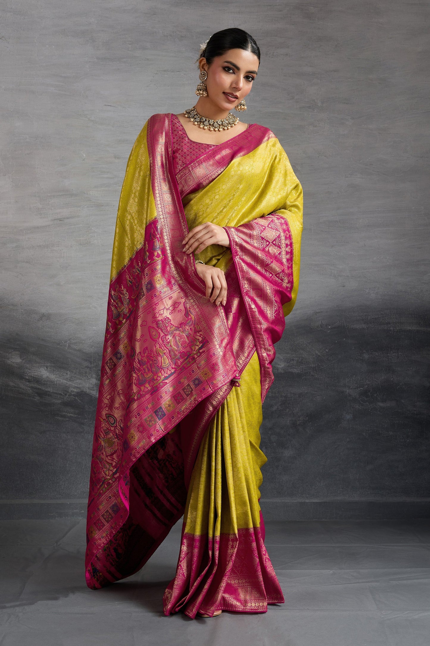 Yellow Woven Kanjivaram Silk Saree-SAR10483_4_SareeButa.com