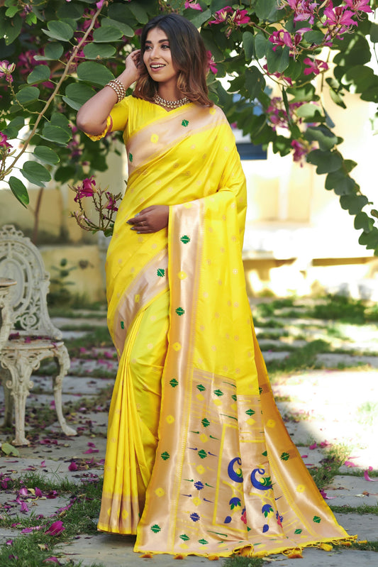 yellow-woven-paithani-silk-saree-zb131501_1_SareeButa.com