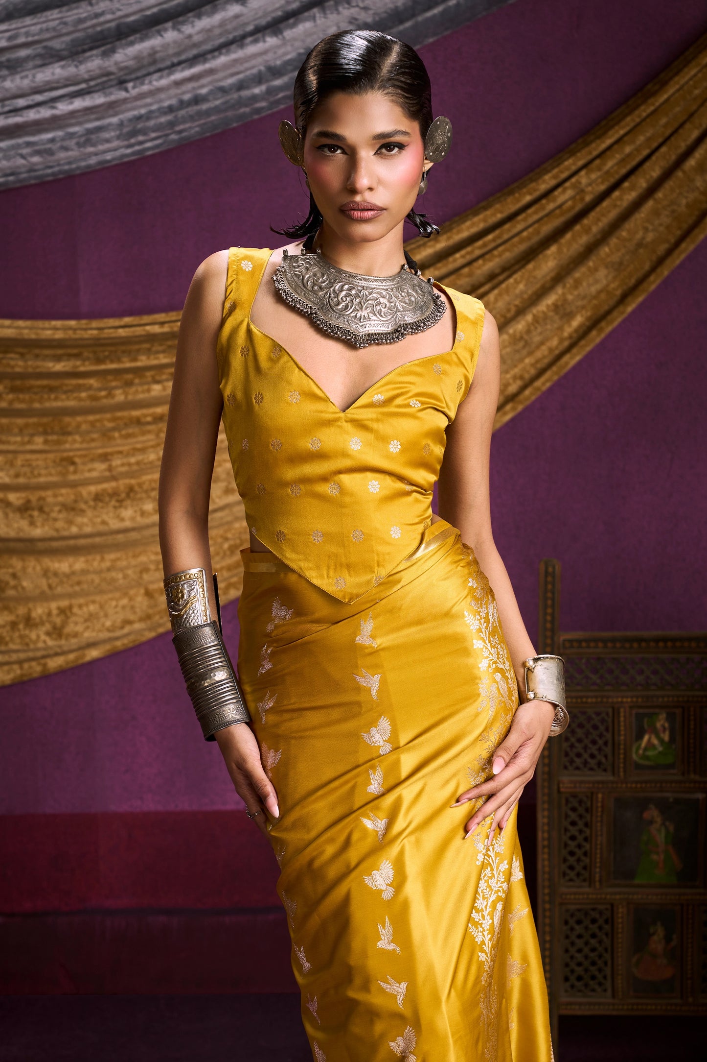 Yellow Woven Satin Silk Saree-SAR12330_5_SareeButa.com