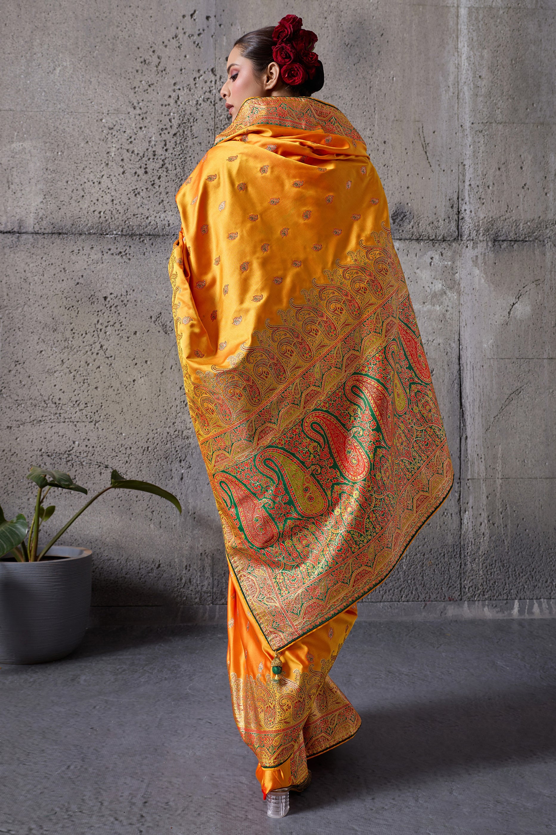 Yellow Woven Satin Silk Saree-SAR12542_4_SareeButa.com