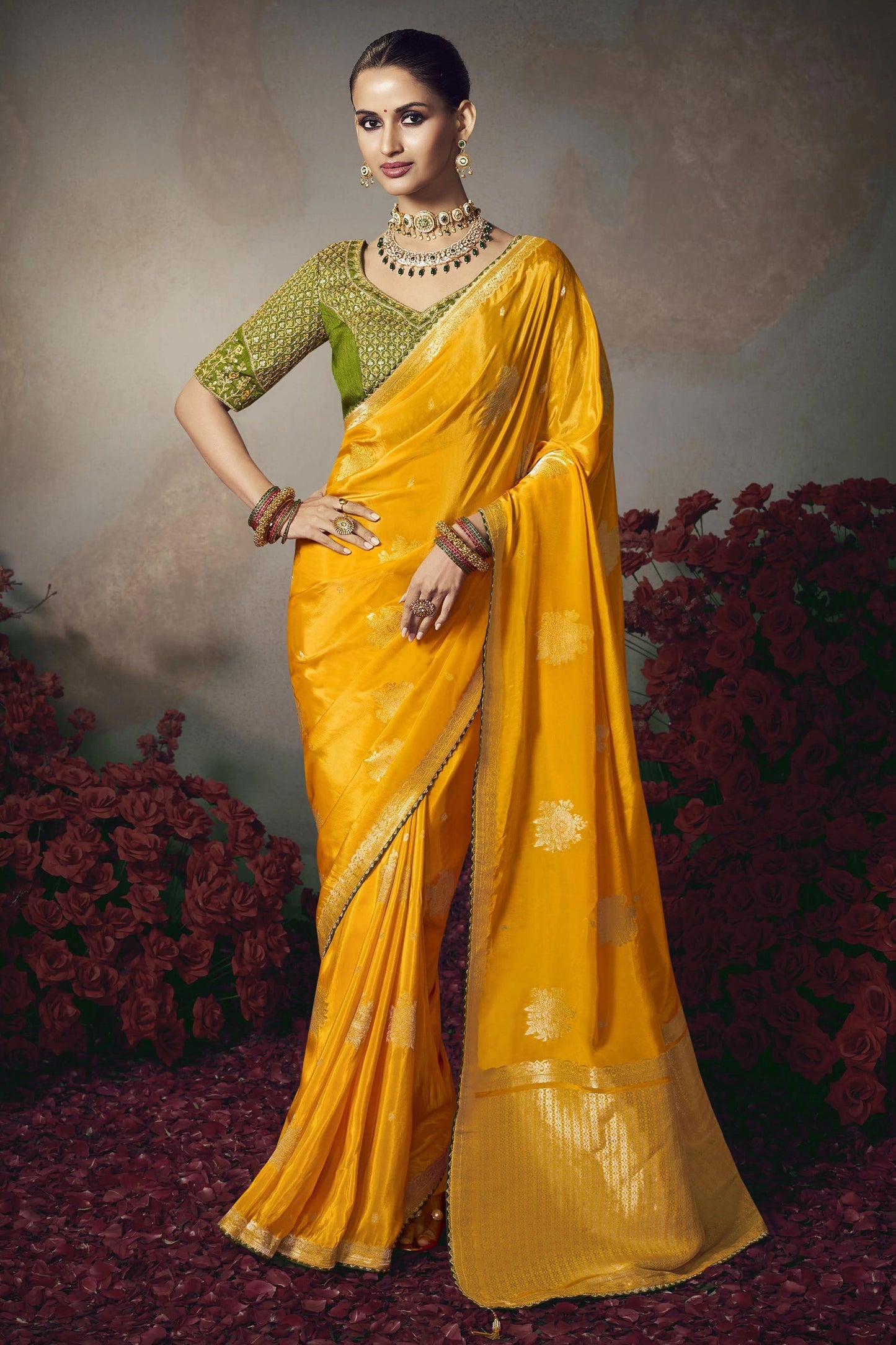 Yellow Woven Silk Saree-SAR11595_1_SareeButa.com