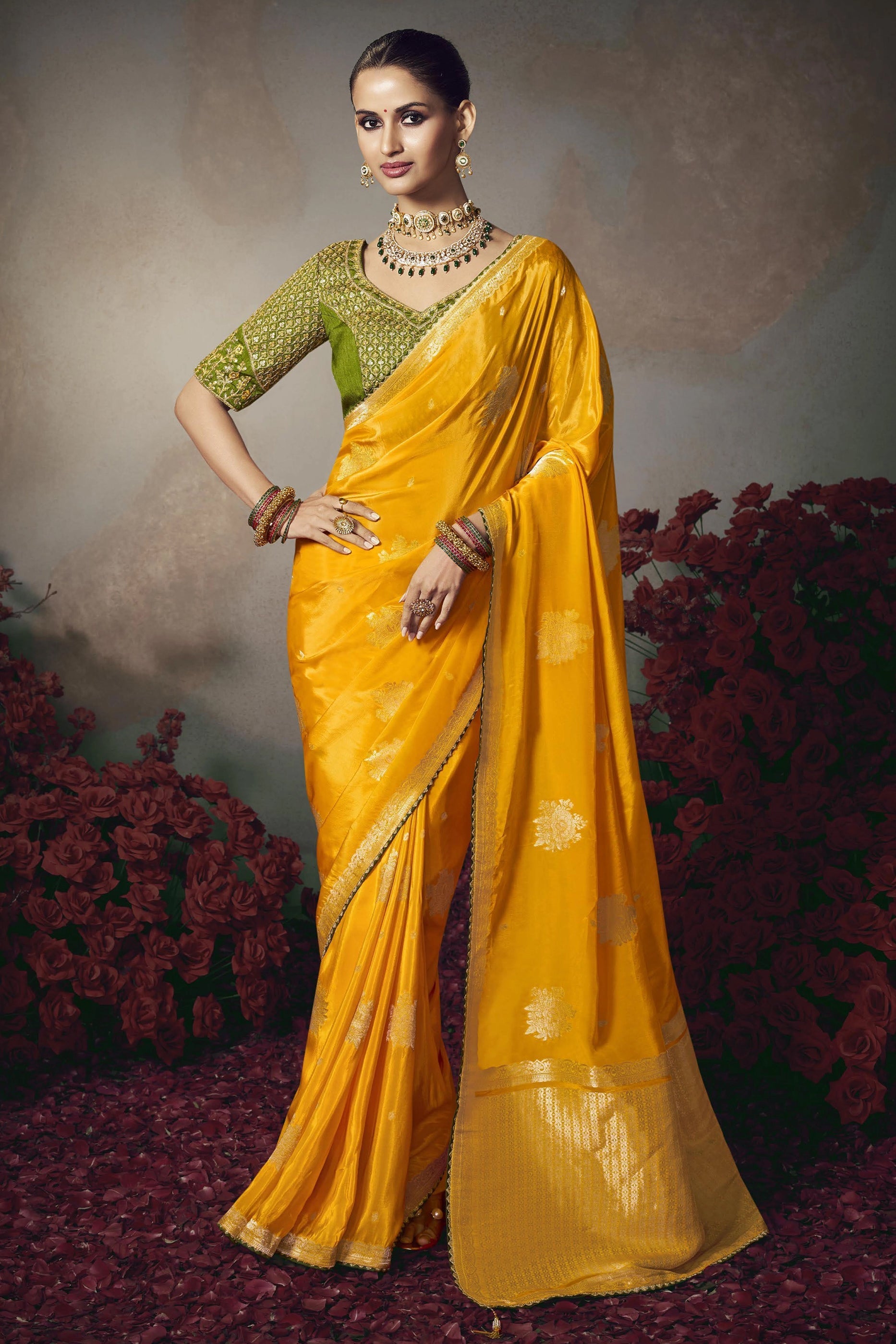 Yellow Woven Silk Saree-SAR11595_1_SareeButa.com