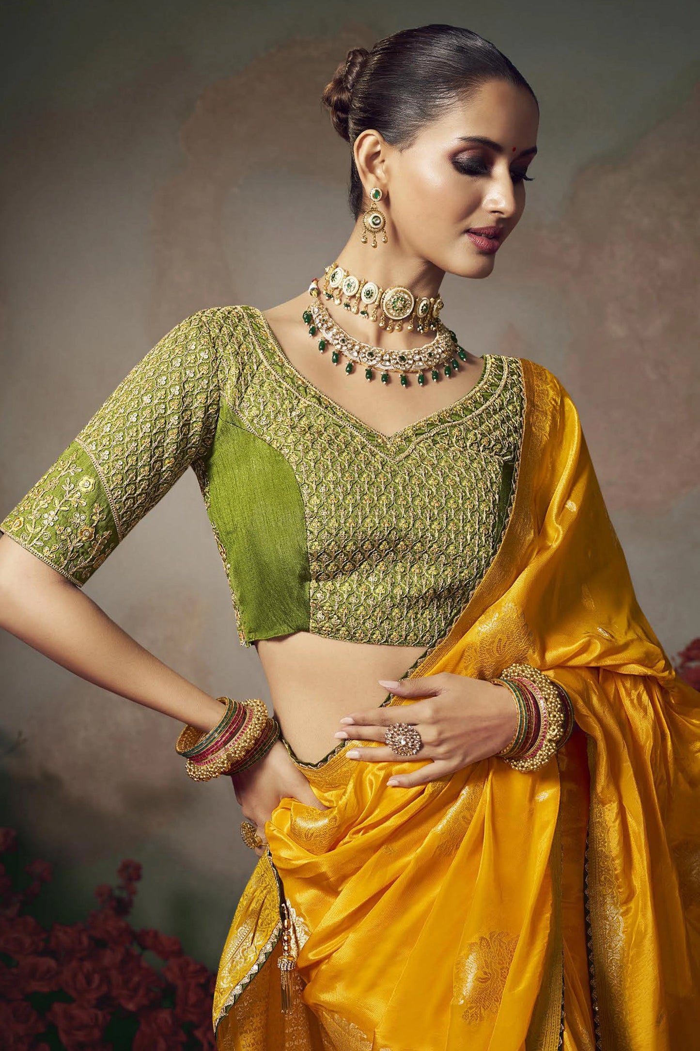 Yellow Woven Silk Saree-SAR11595_2_SareeButa.com