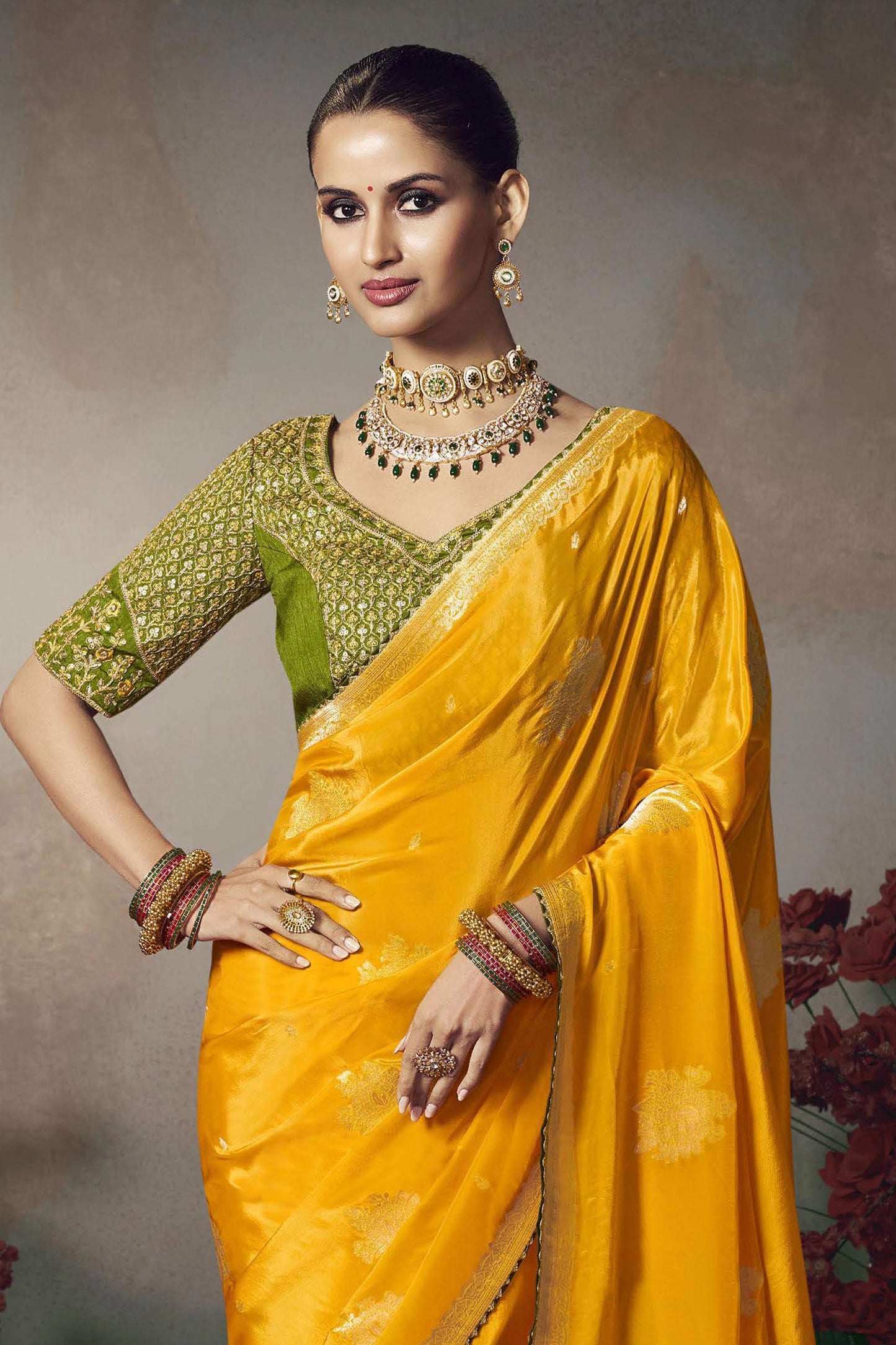 Yellow Woven Silk Saree-SAR11595_4_SareeButa.com
