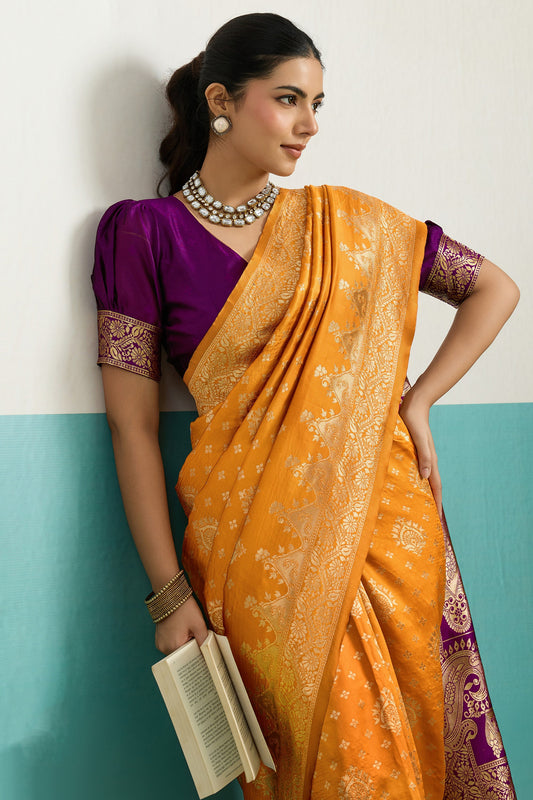 Yellow Woven Silk Saree-SAR12516_2_SareeButa.com