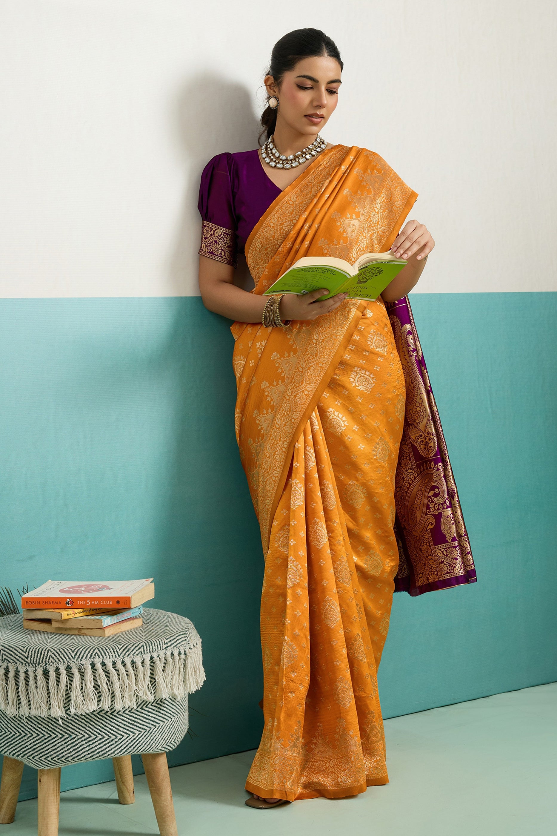 Yellow Woven Silk Saree-SAR12516_3_SareeButa.com