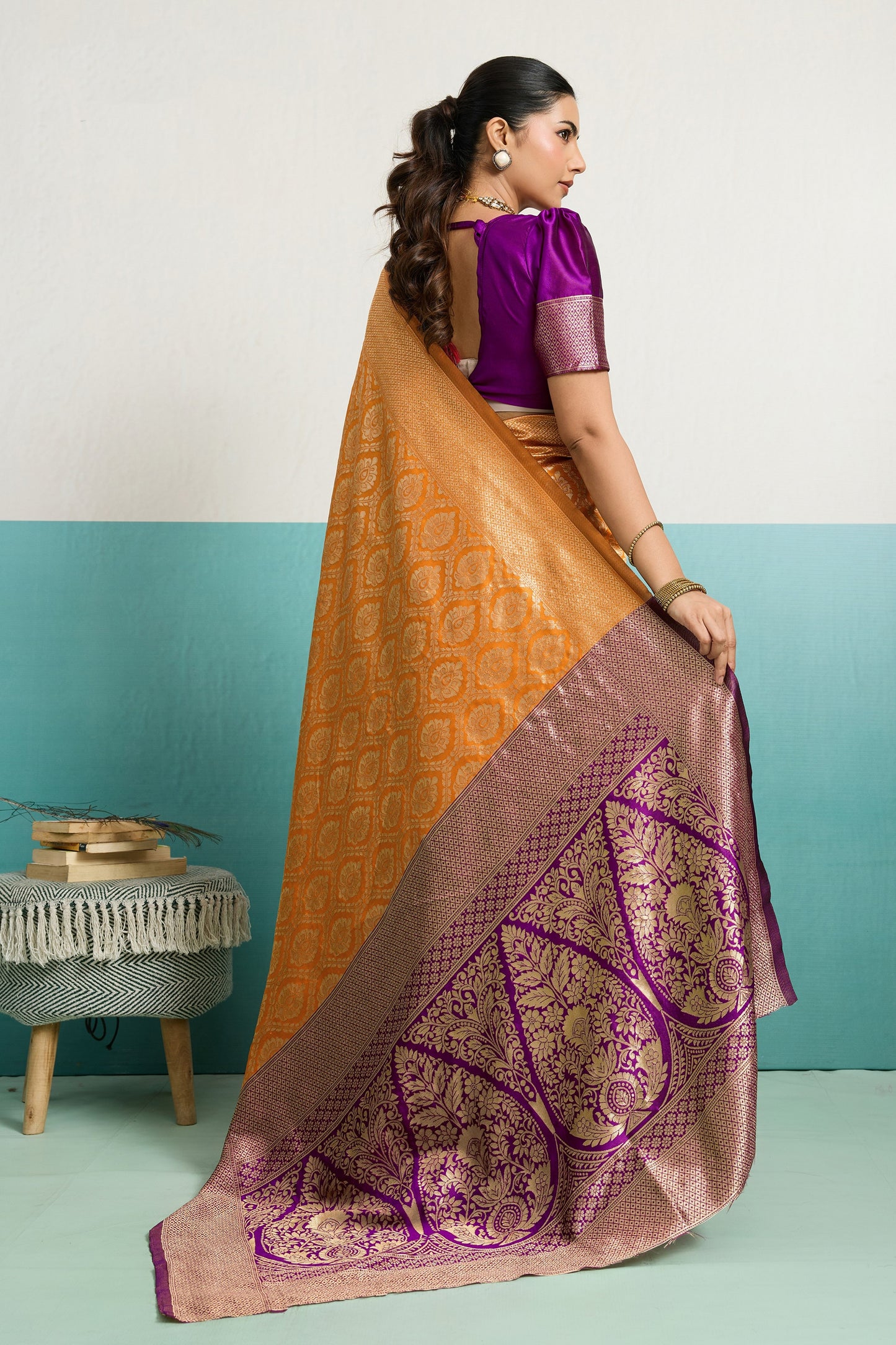 Yellow Woven Silk Saree-SAR12523_3_SareeButa.com