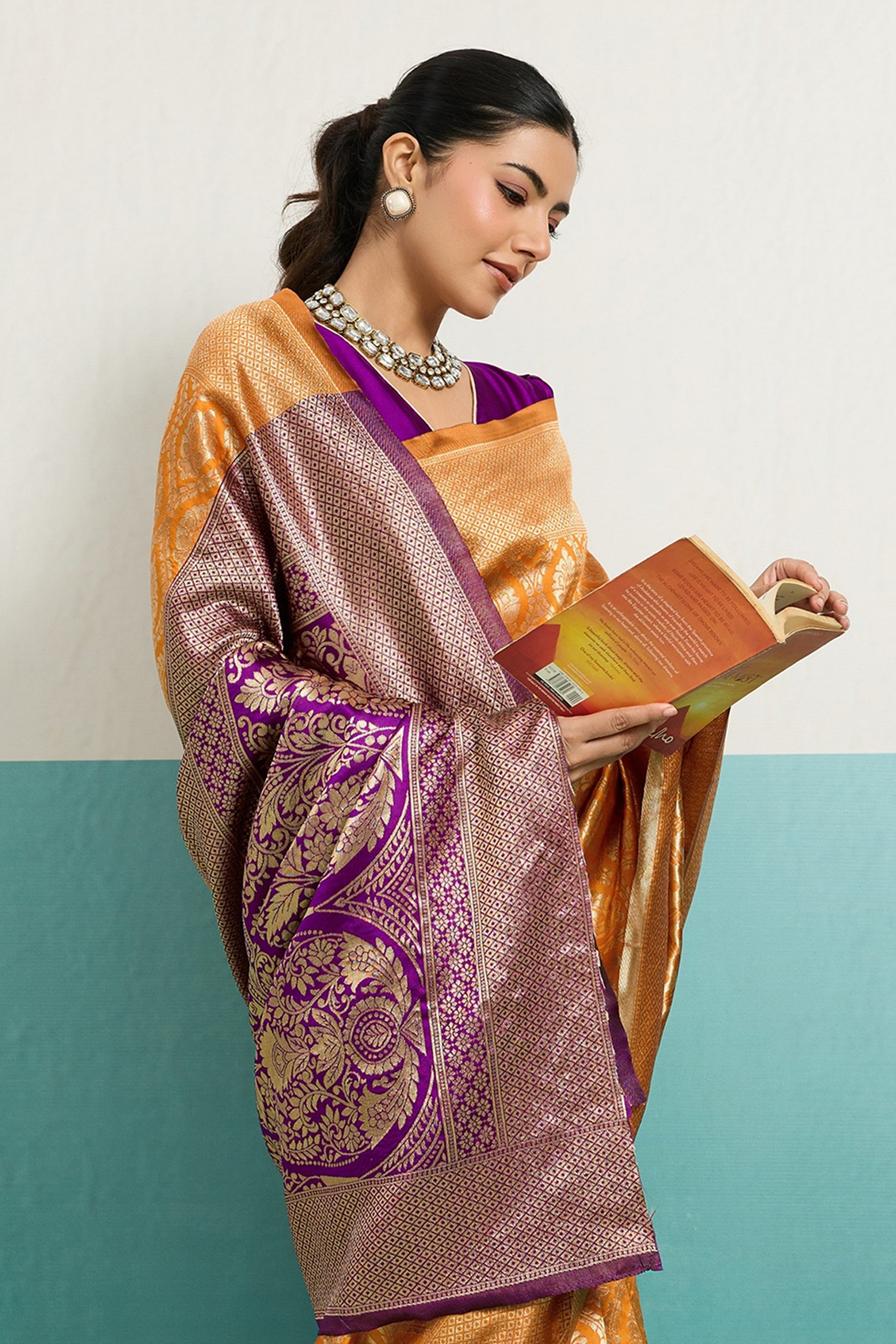 Yellow Woven Silk Saree-SAR12523_4_SareeButa.com