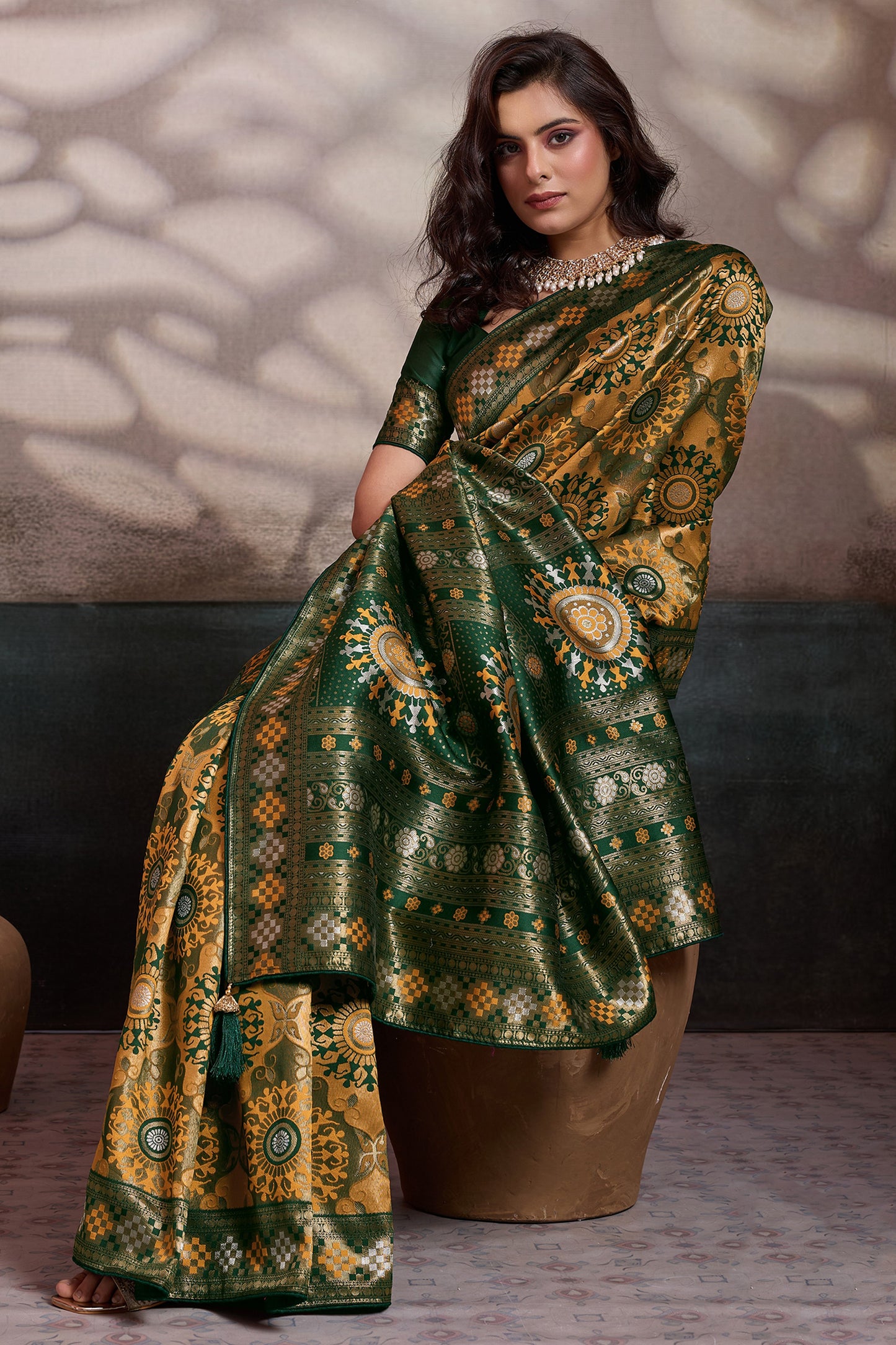 Yellow Woven Silk Saree-SAR12549_3_SareeButa.com