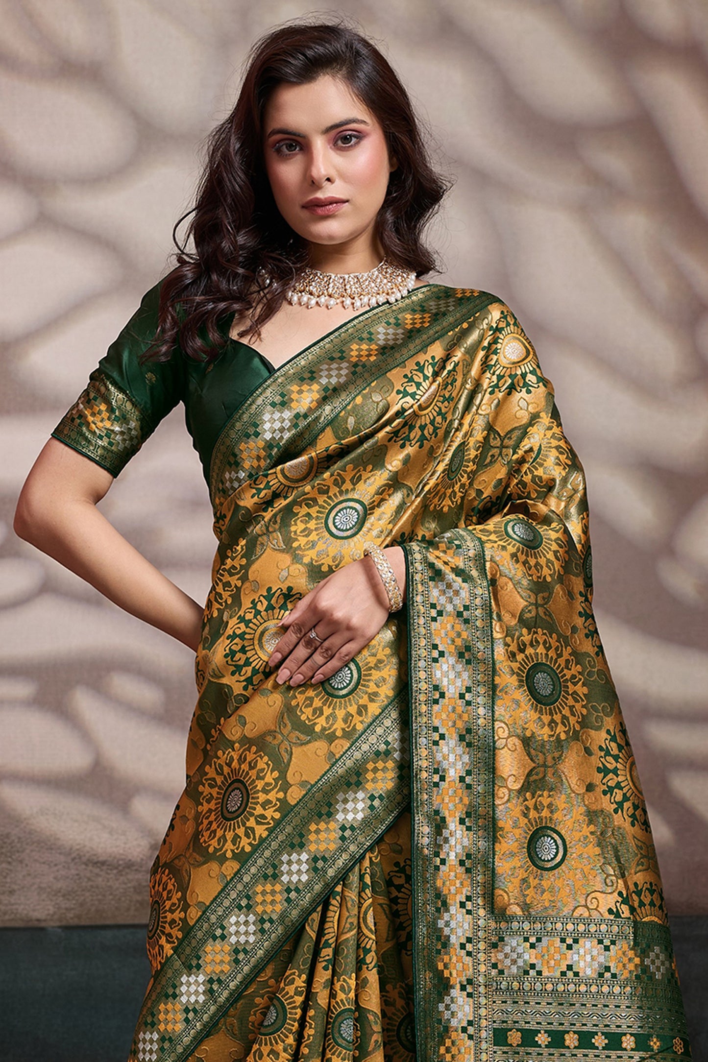 Yellow Woven Silk Saree-SAR12549_4_SareeButa.com