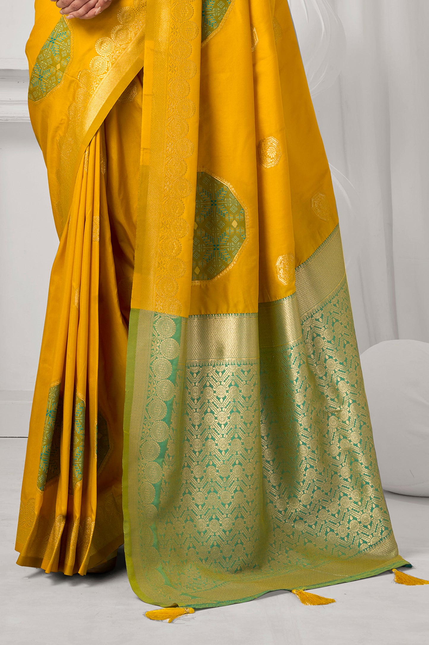 Yellow Woven Silk Saree-SAR12678_3_SareeButa.com