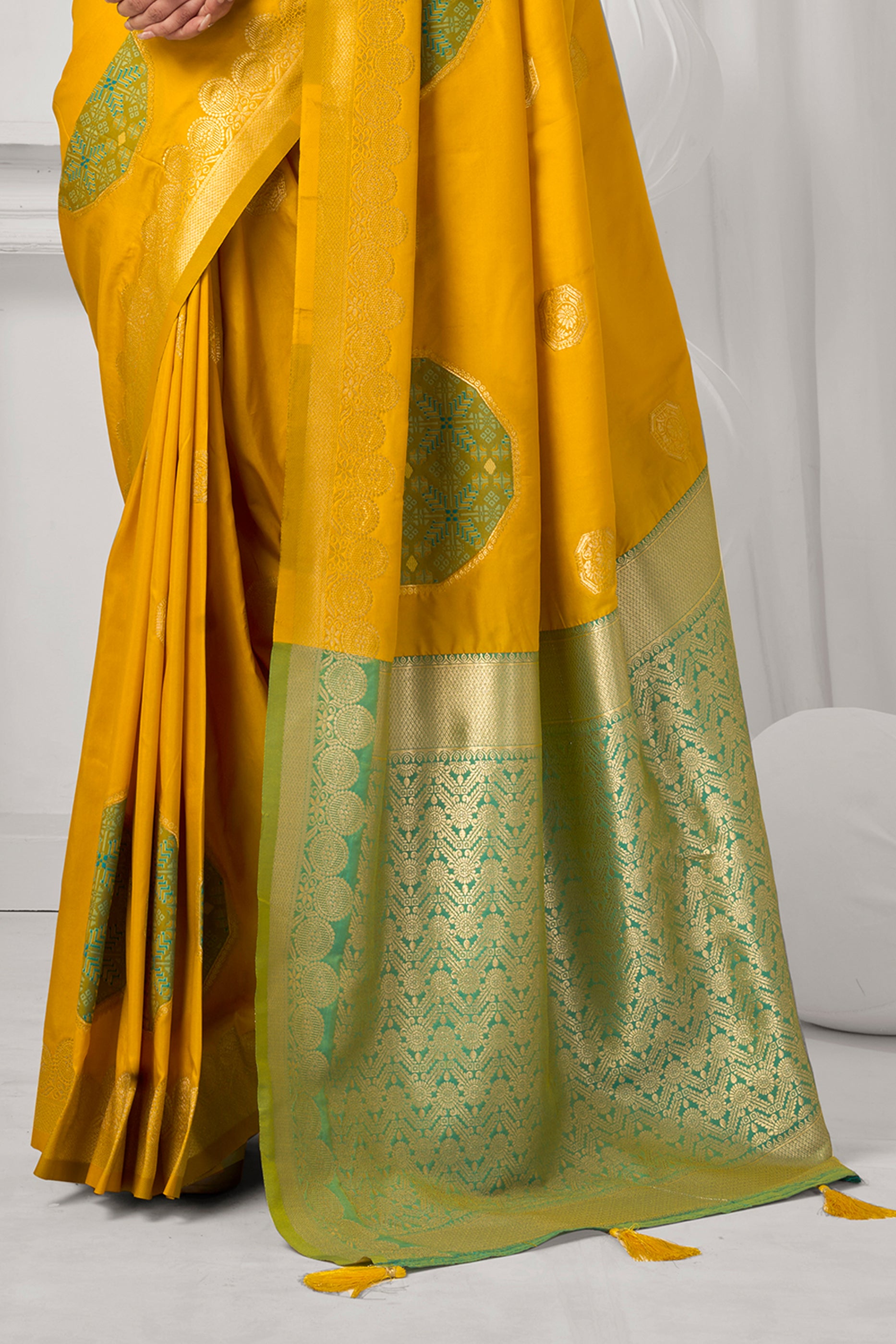 Yellow Woven Silk Saree-SAR12678_3_SareeButa.com