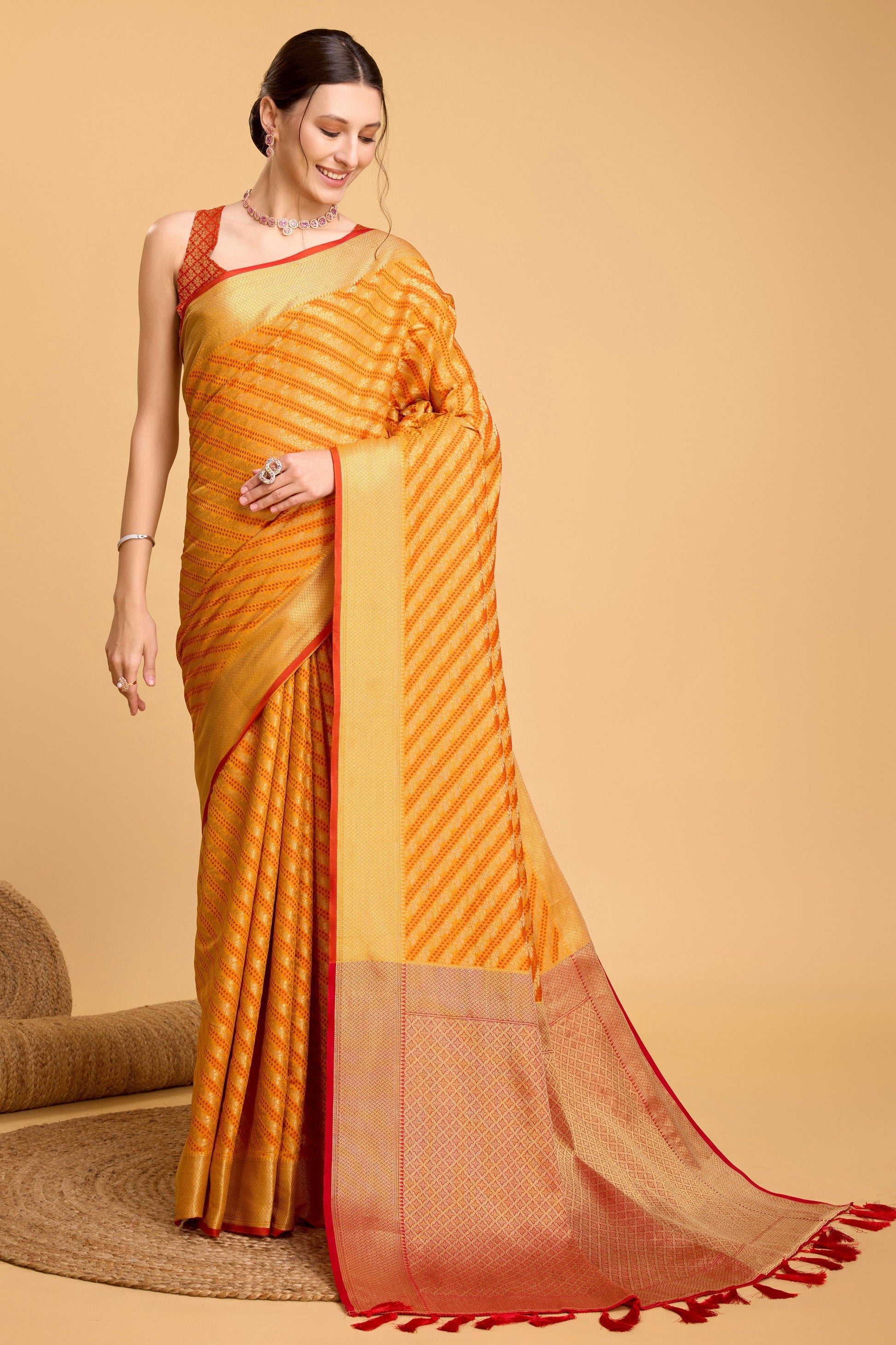 Yellow Woven Silk Saree-ZB133119_1_SareeButa.com