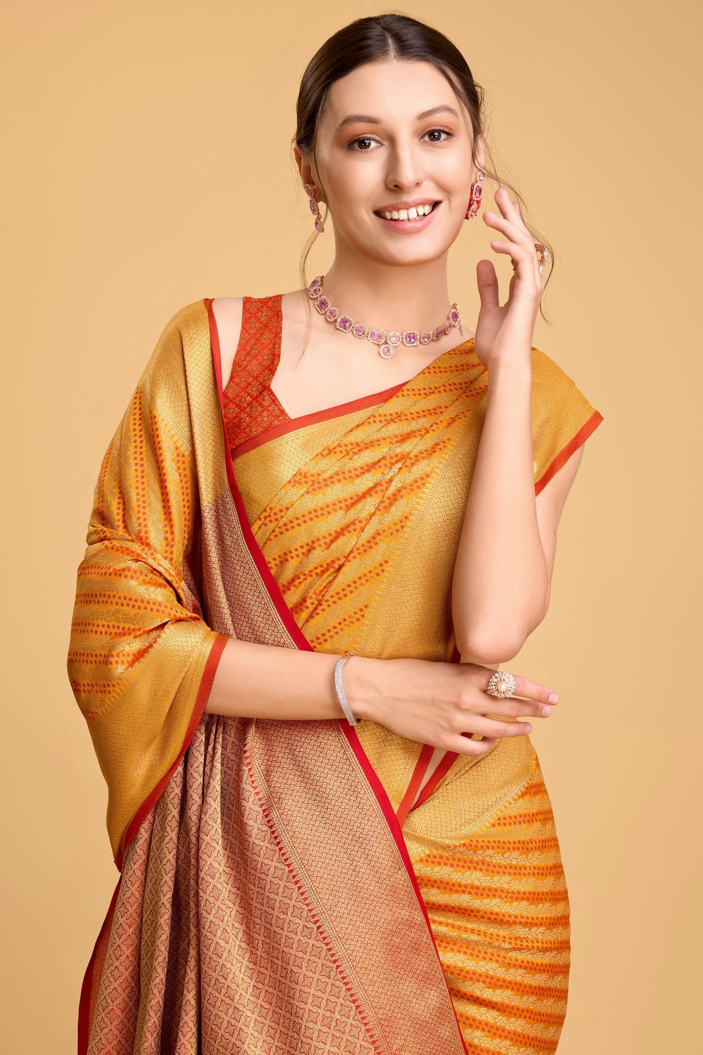 Yellow Woven Silk Saree-ZB133119_2_SareeButa.com